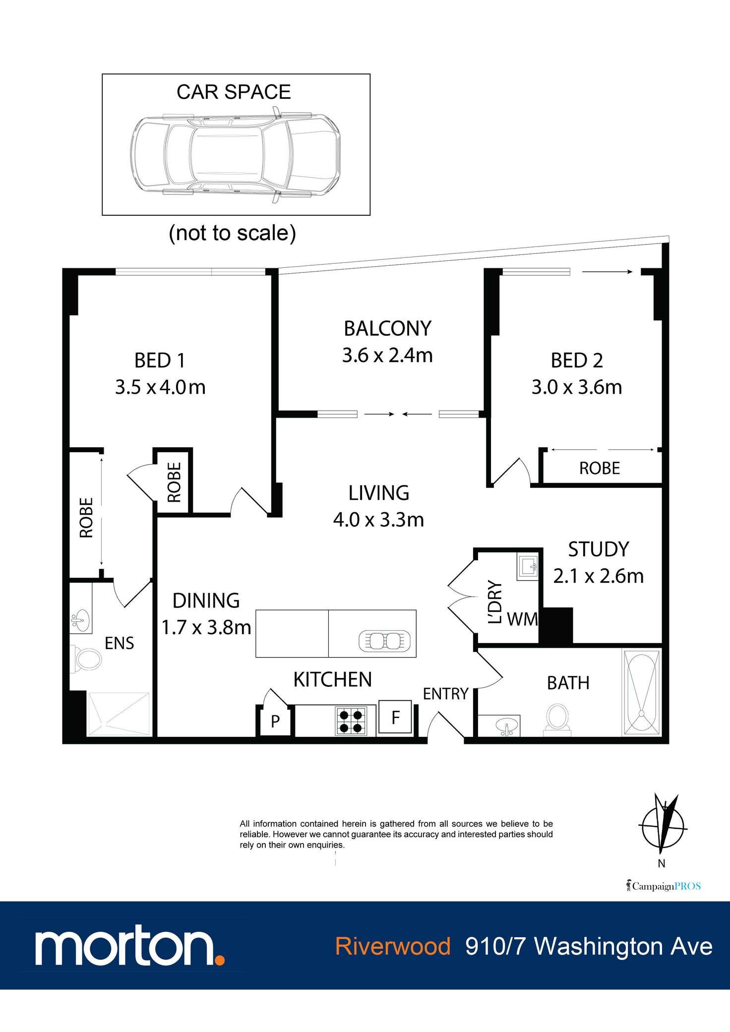 Floorplan of Homely apartment listing, 910/7 Washington Avenue, Riverwood NSW 2210