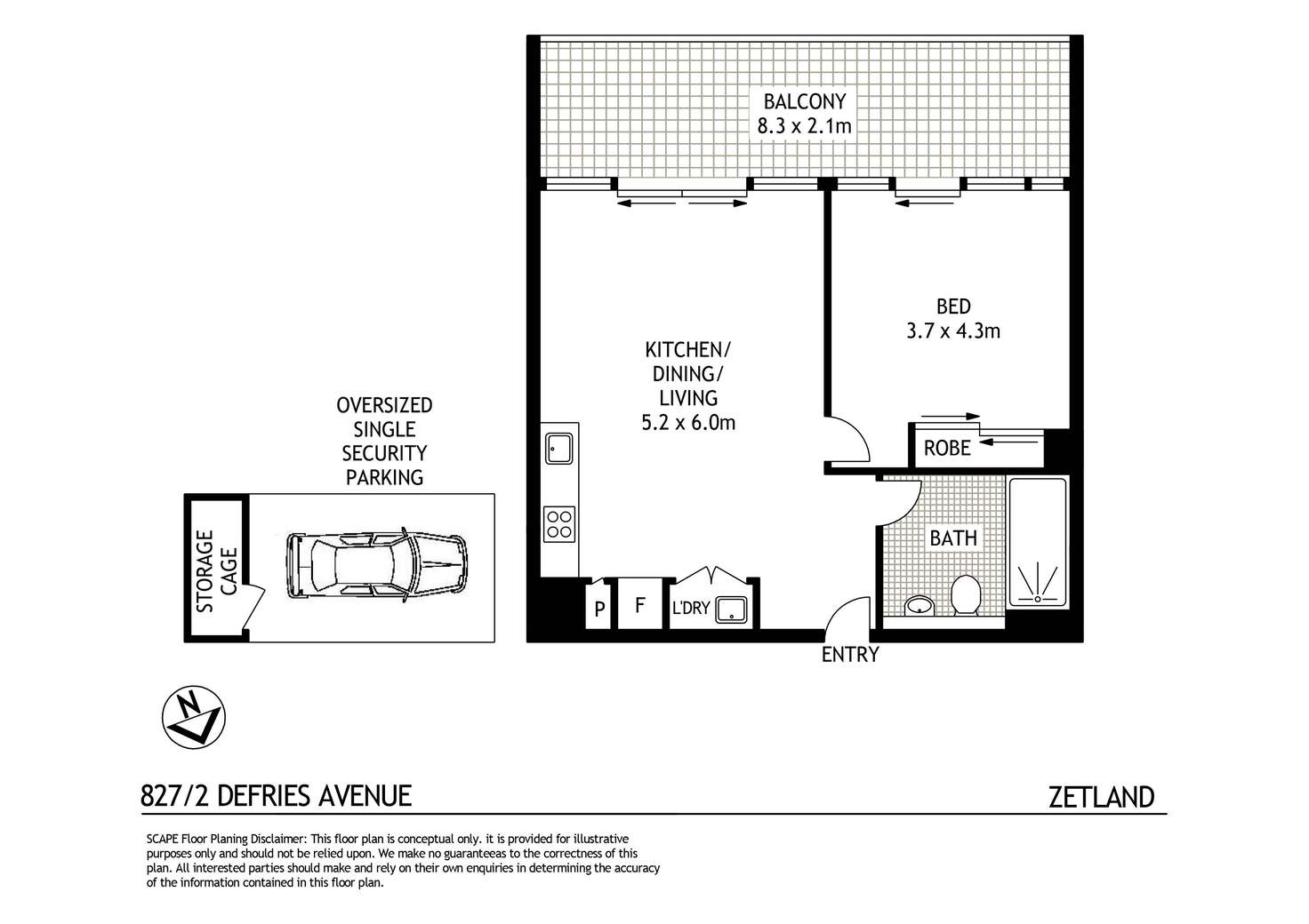 Floorplan of Homely apartment listing, 827/2B Defries Avenue, Zetland NSW 2017