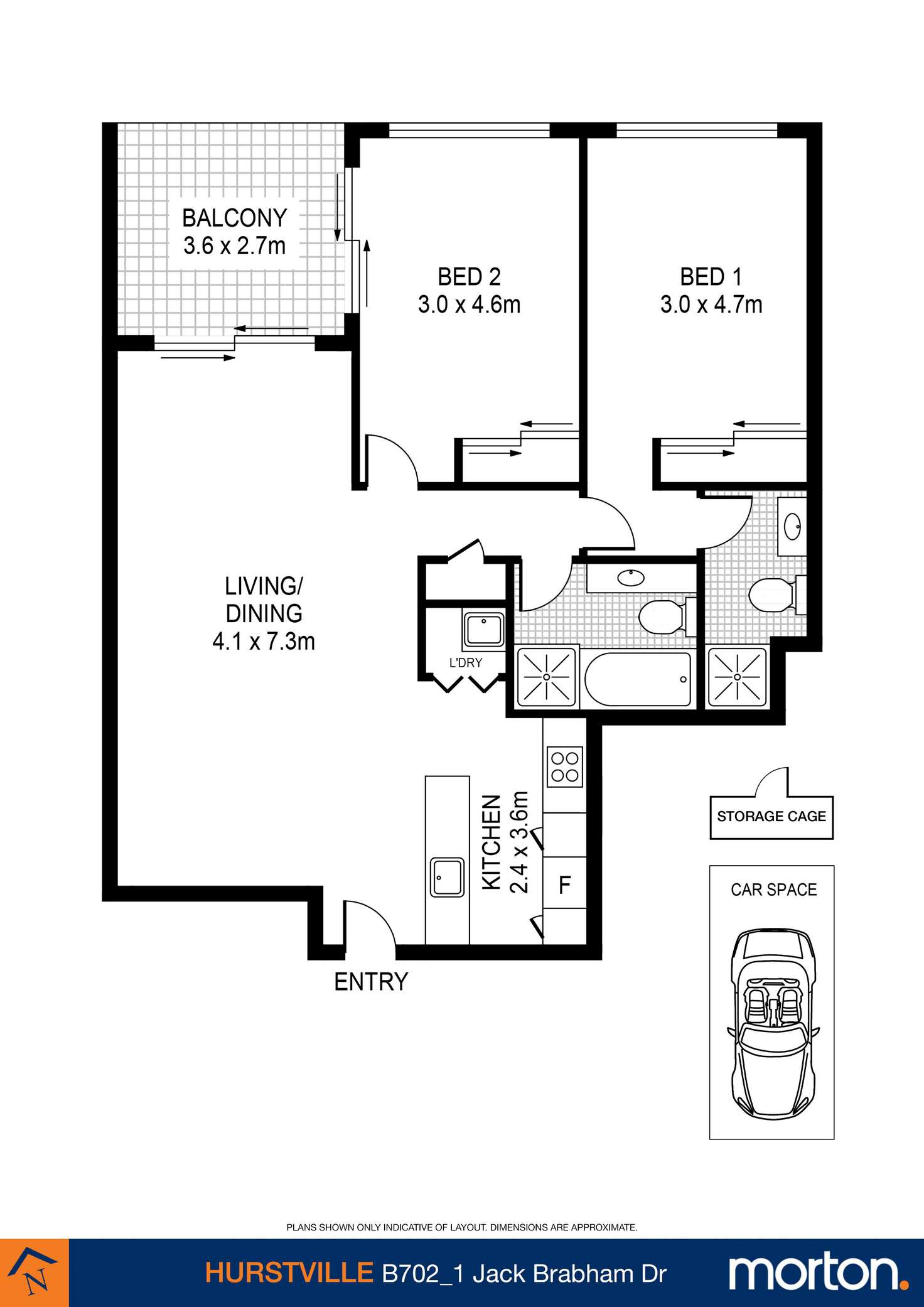Floorplan of Homely apartment listing, 702B/1 Jack  Brabham Drive, Hurstville NSW 2220