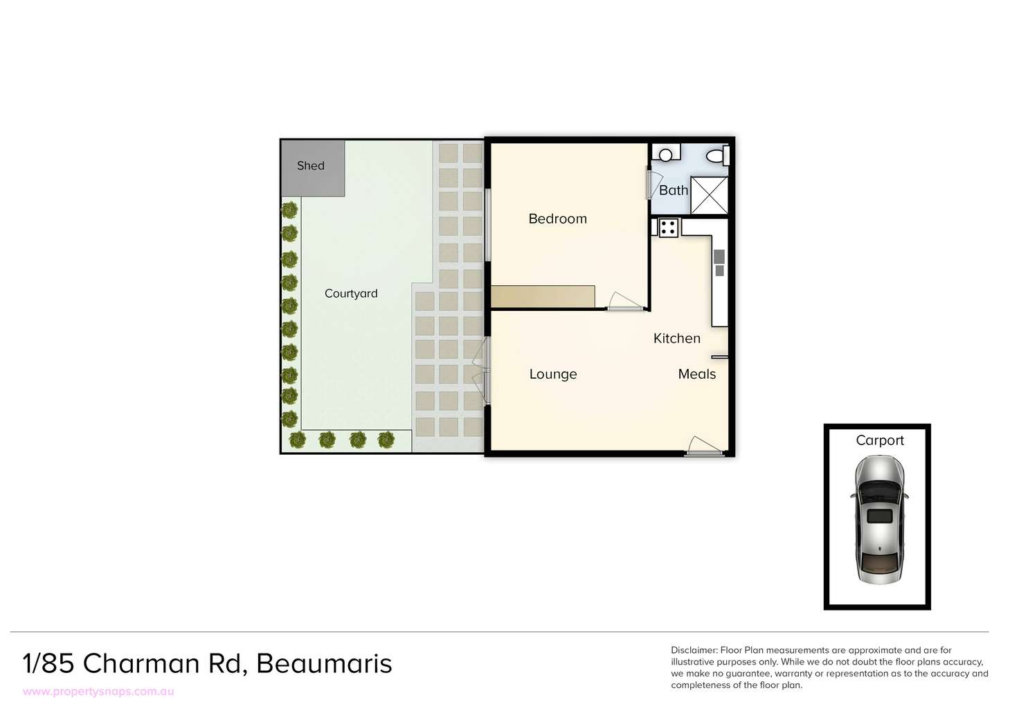 Floorplan of Homely unit listing, 1/85 Charman Road, Beaumaris VIC 3193