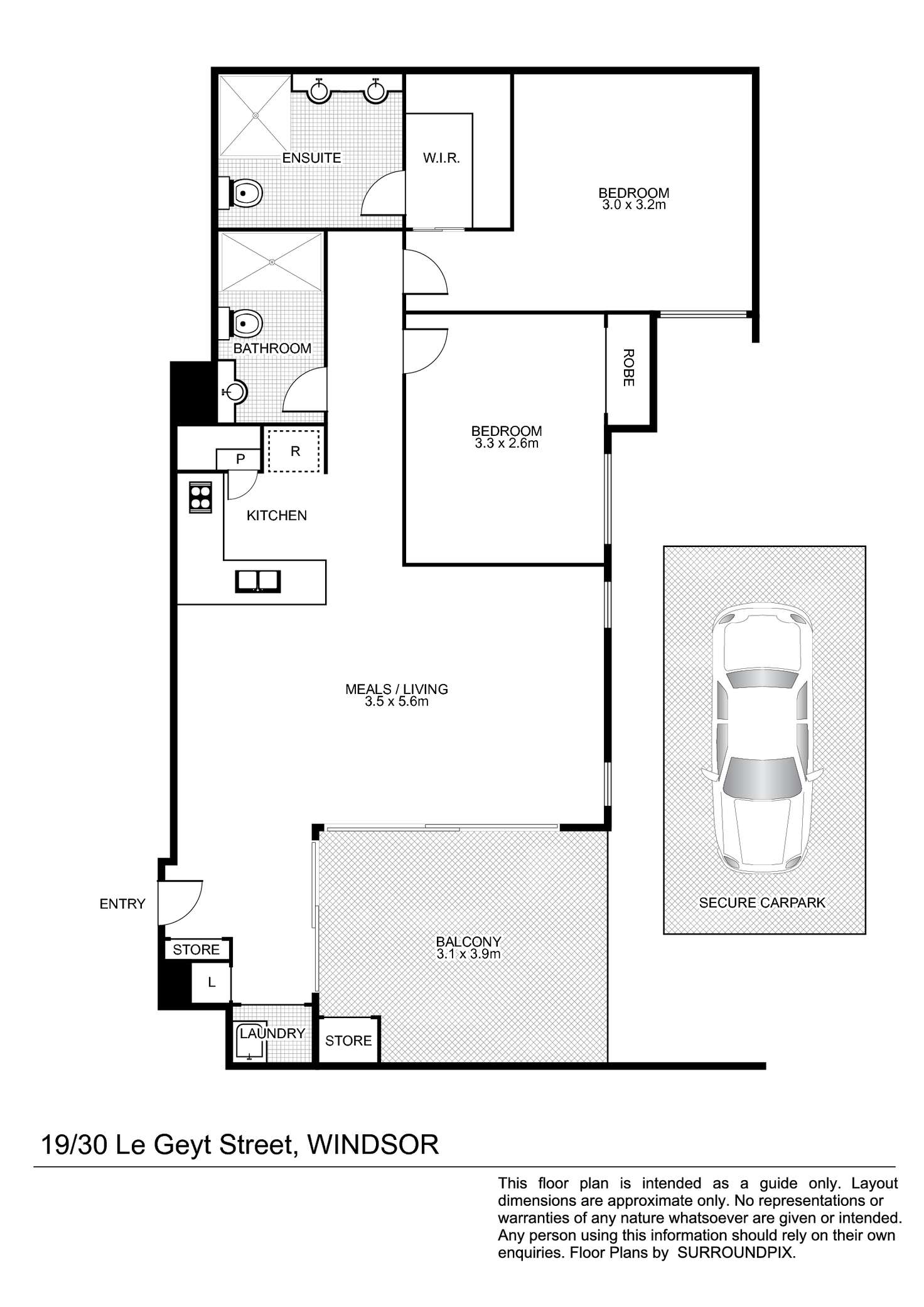 Floorplan of Homely apartment listing, 19/30 Le Geyt Street, Windsor QLD 4030