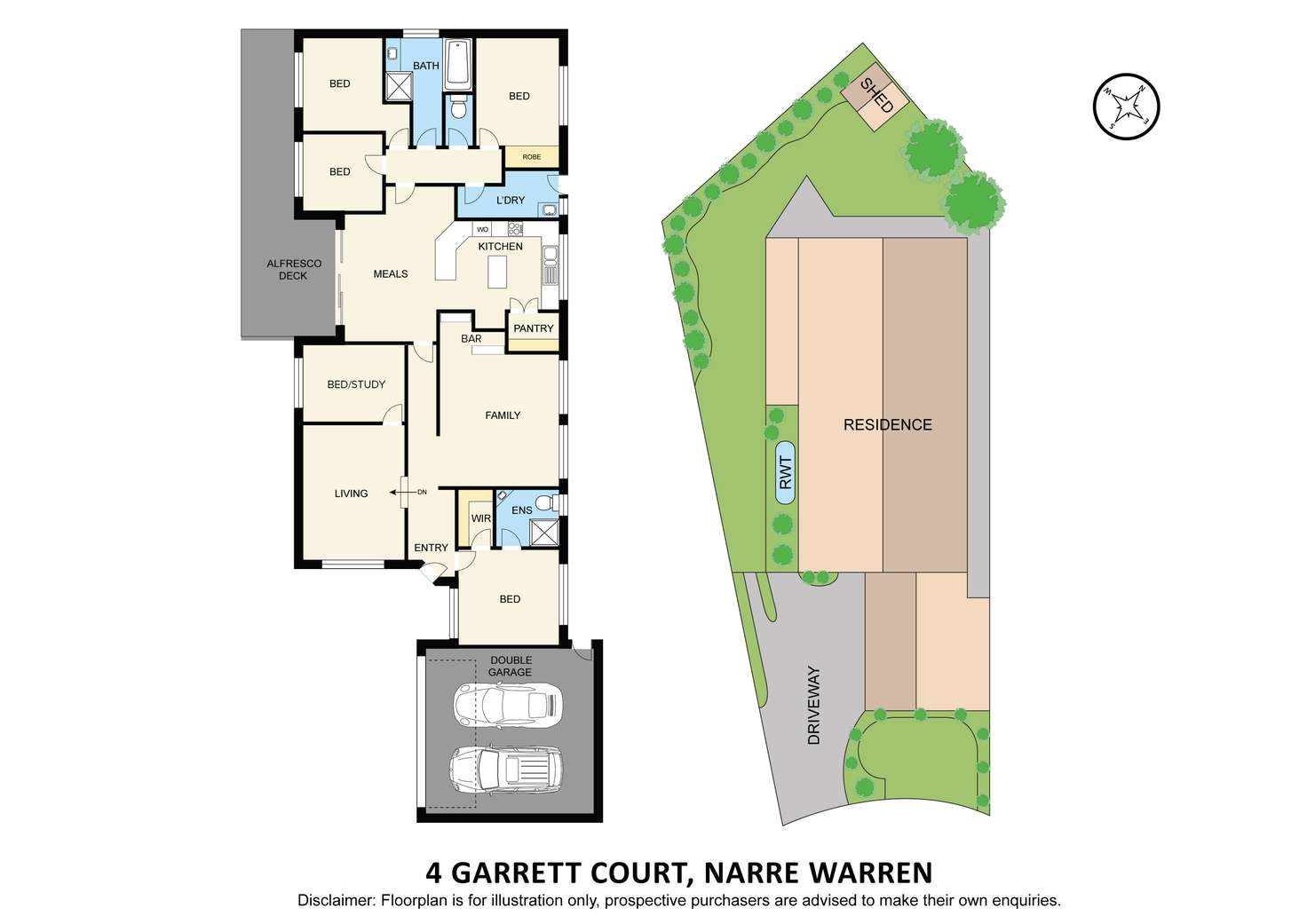 Floorplan of Homely house listing, 4 Garrett Court, Narre Warren VIC 3805