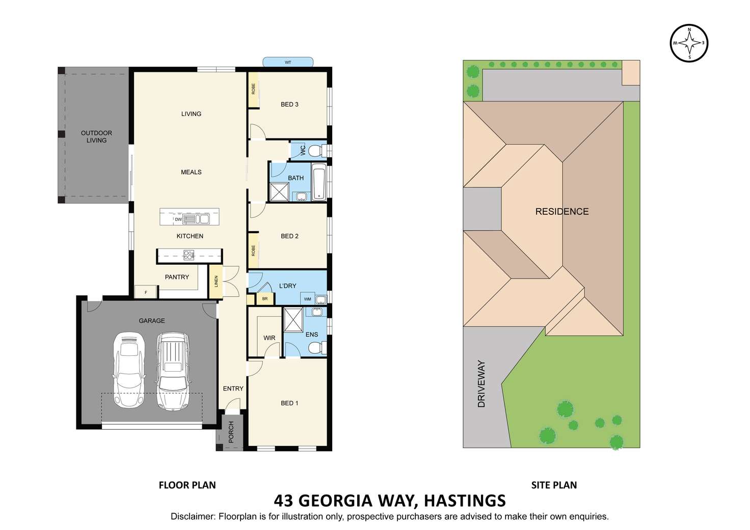 Floorplan of Homely house listing, 43 Georgia Way, Hastings VIC 3915