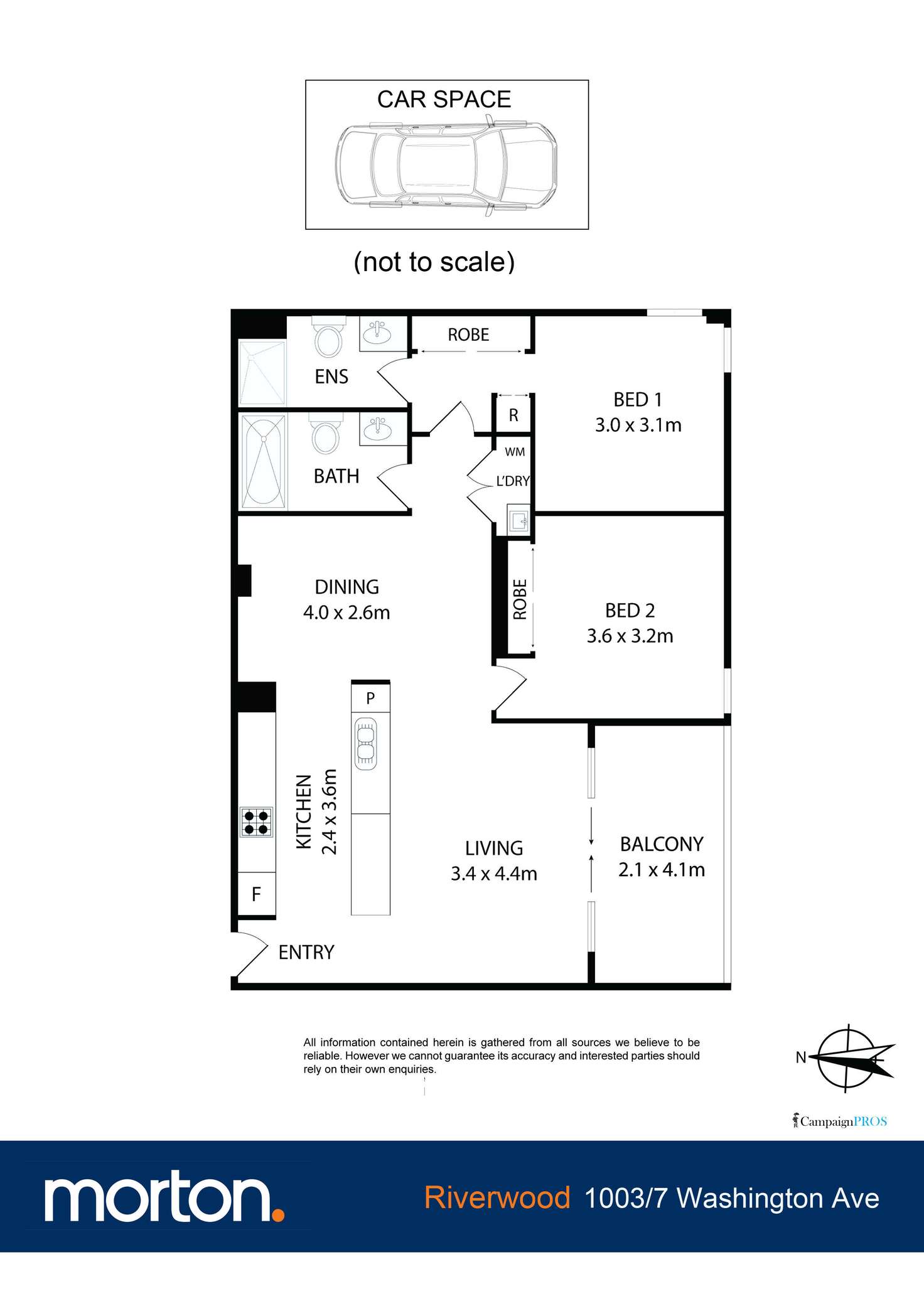 Floorplan of Homely apartment listing, 1003/7 Washington Avenue, Riverwood NSW 2210