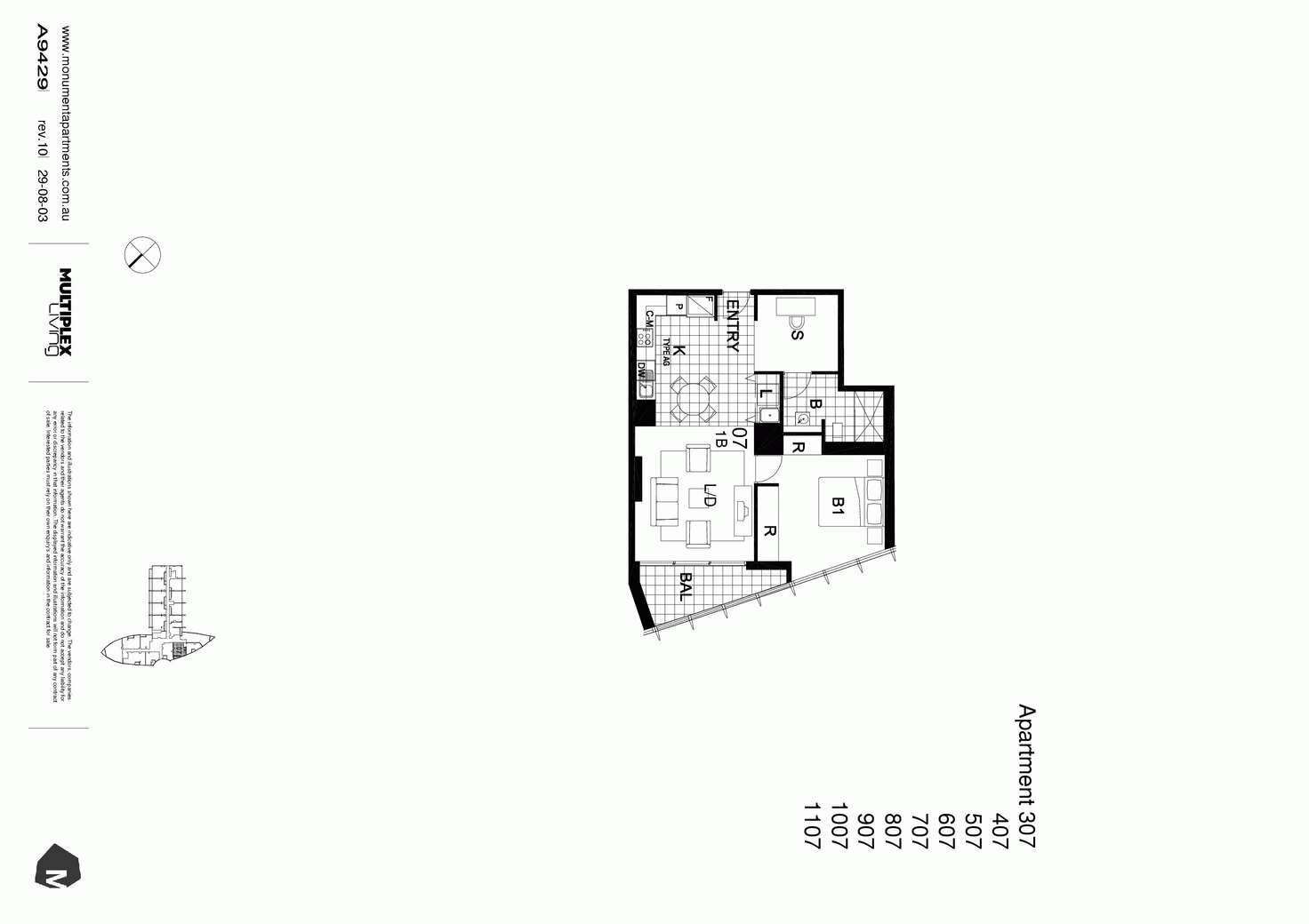 Floorplan of Homely apartment listing, 907/20 Pelican Street, Surry Hills NSW 2010
