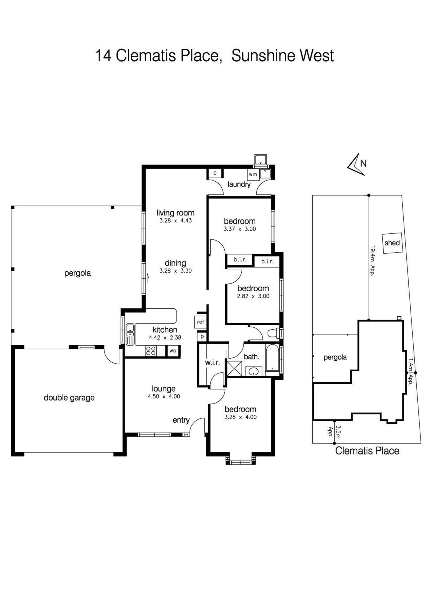 Floorplan of Homely house listing, 14 Clematis Place, Sunshine West VIC 3020