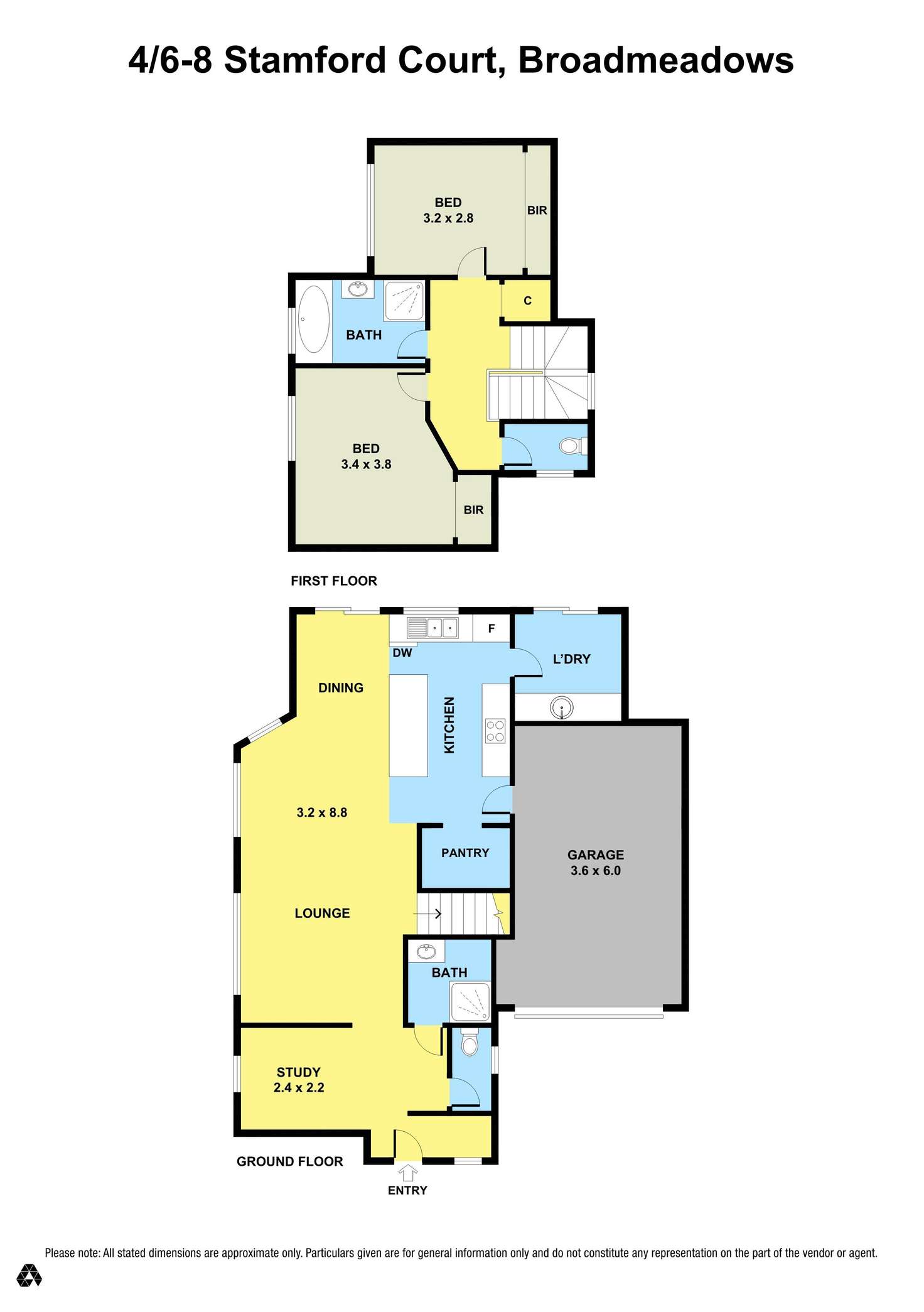 Floorplan of Homely townhouse listing, 4/6-8 Stamford Court, Broadmeadows VIC 3047