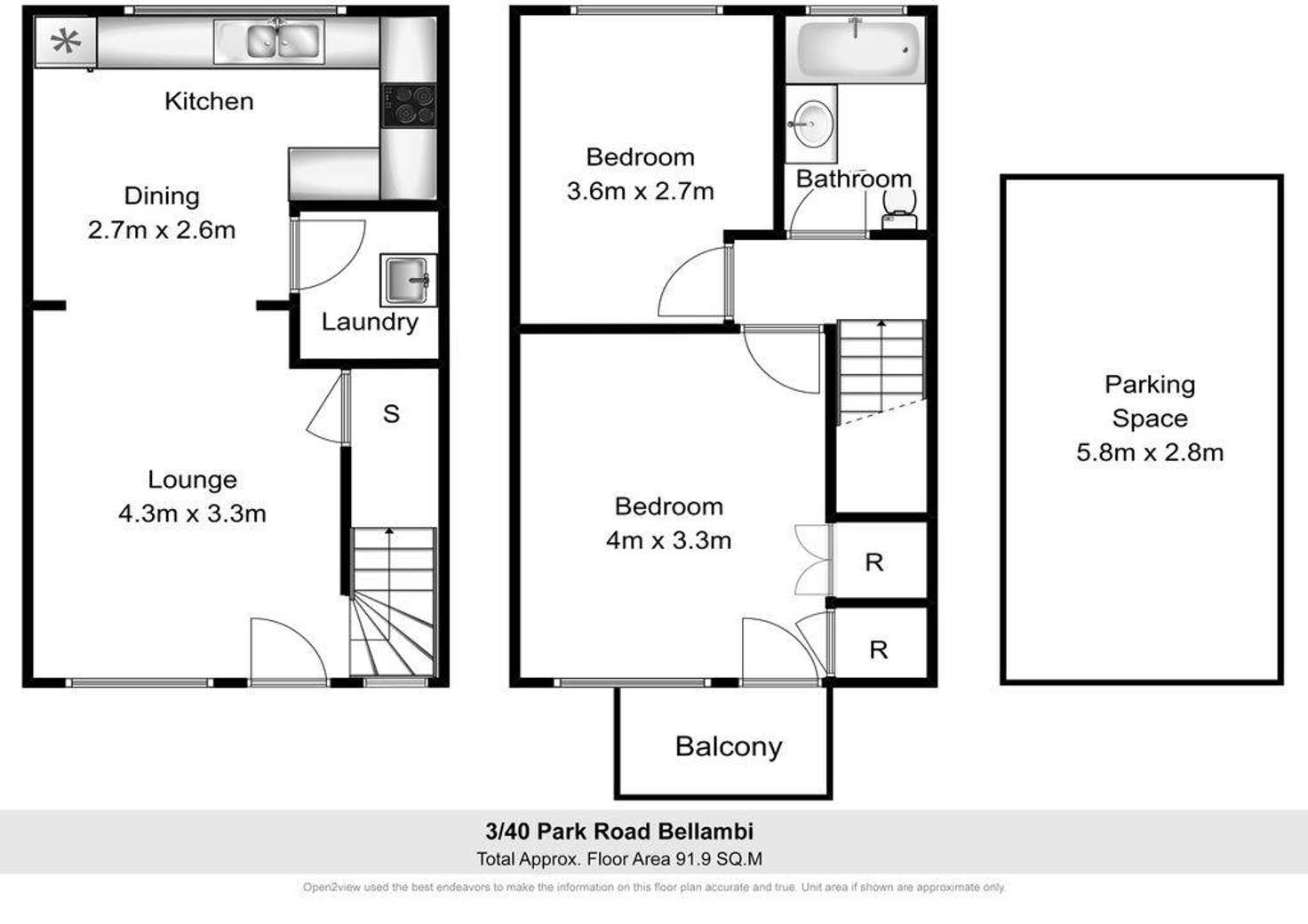 Floorplan of Homely townhouse listing, 3/40 Park Road, Bellambi NSW 2518