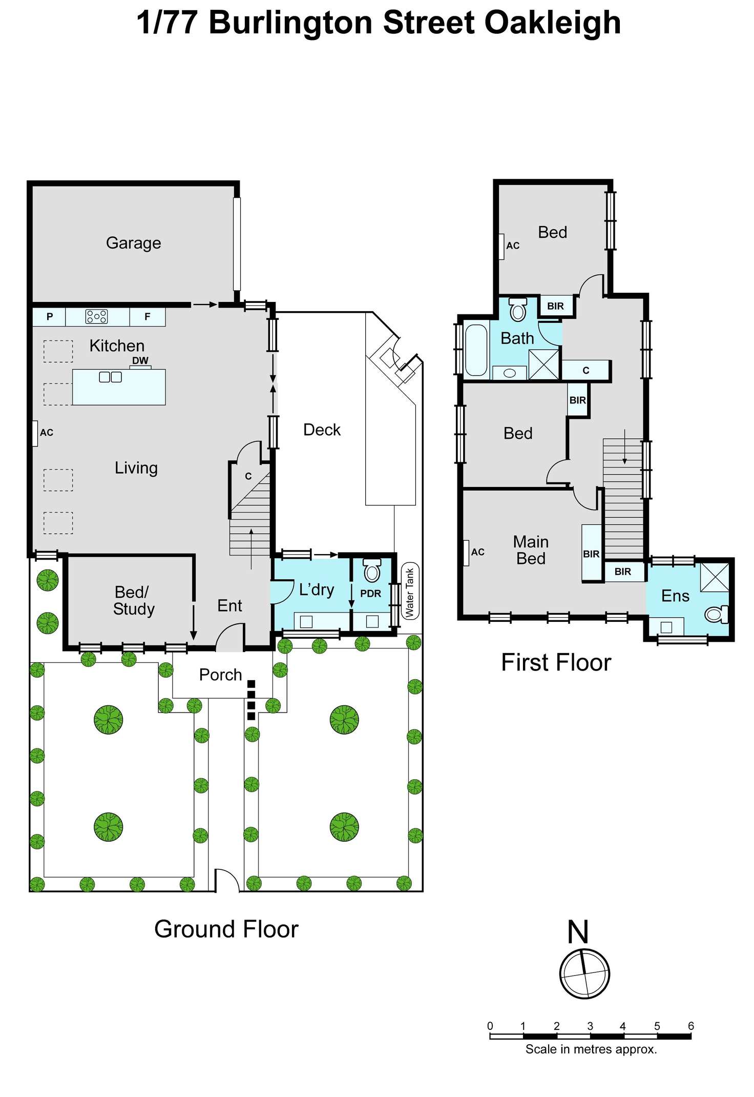 Floorplan of Homely townhouse listing, 1/77 Burlington Street, Oakleigh VIC 3166