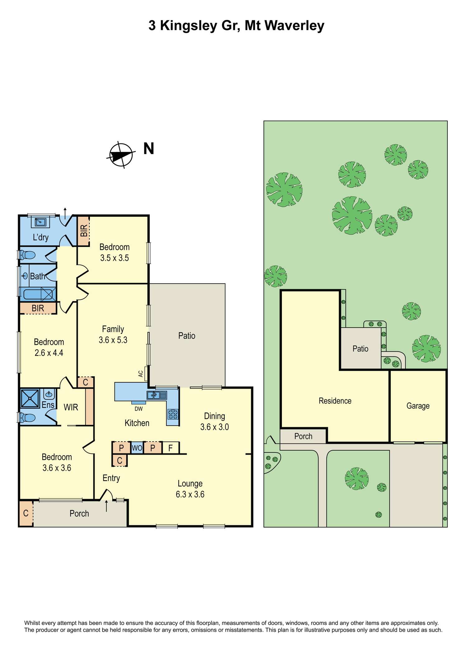 Floorplan of Homely house listing, 3 Kingsley Grove, Mount Waverley VIC 3149