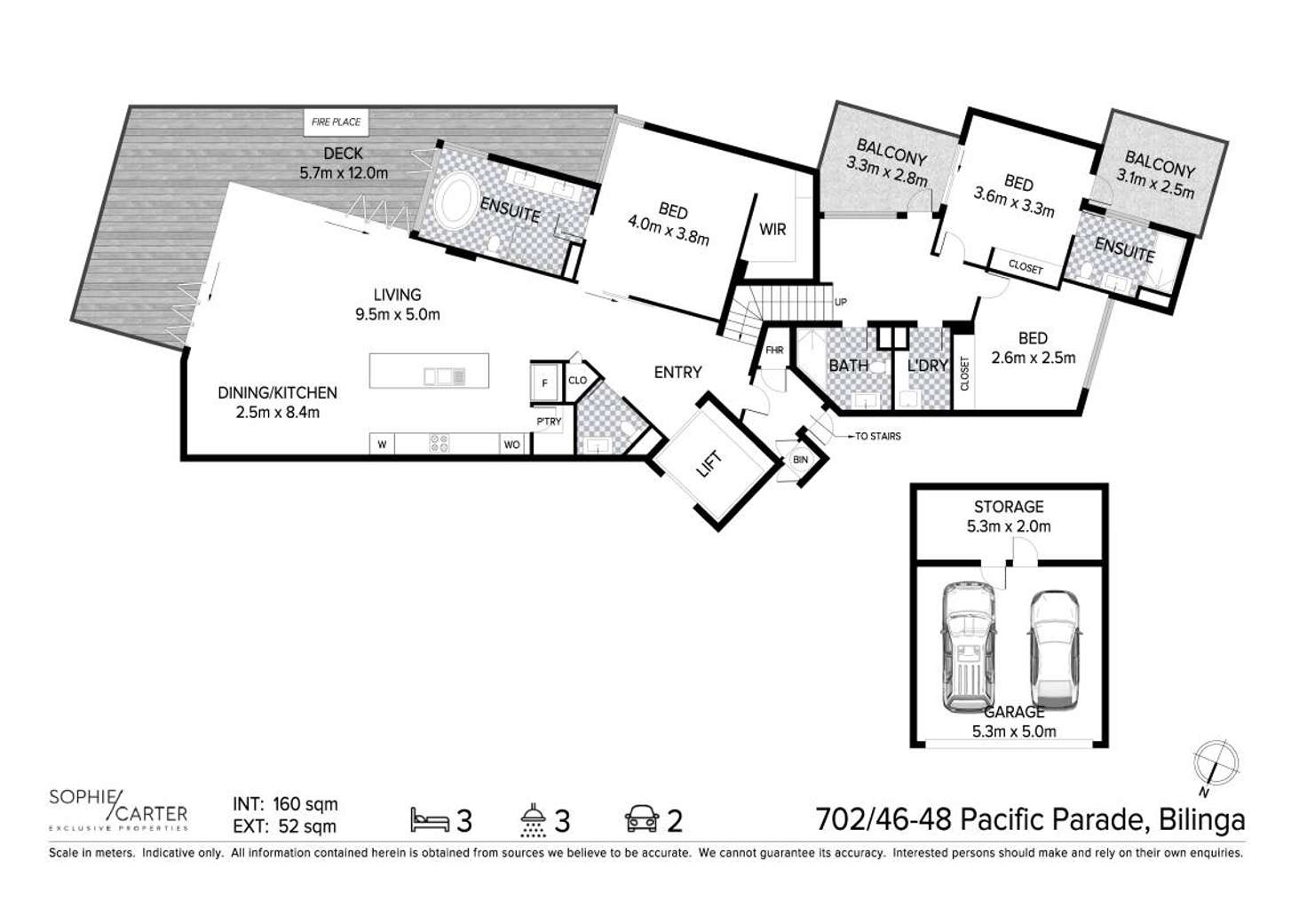 Floorplan of Homely unit listing, 702/46-48 Pacific Parade, Bilinga QLD 4225