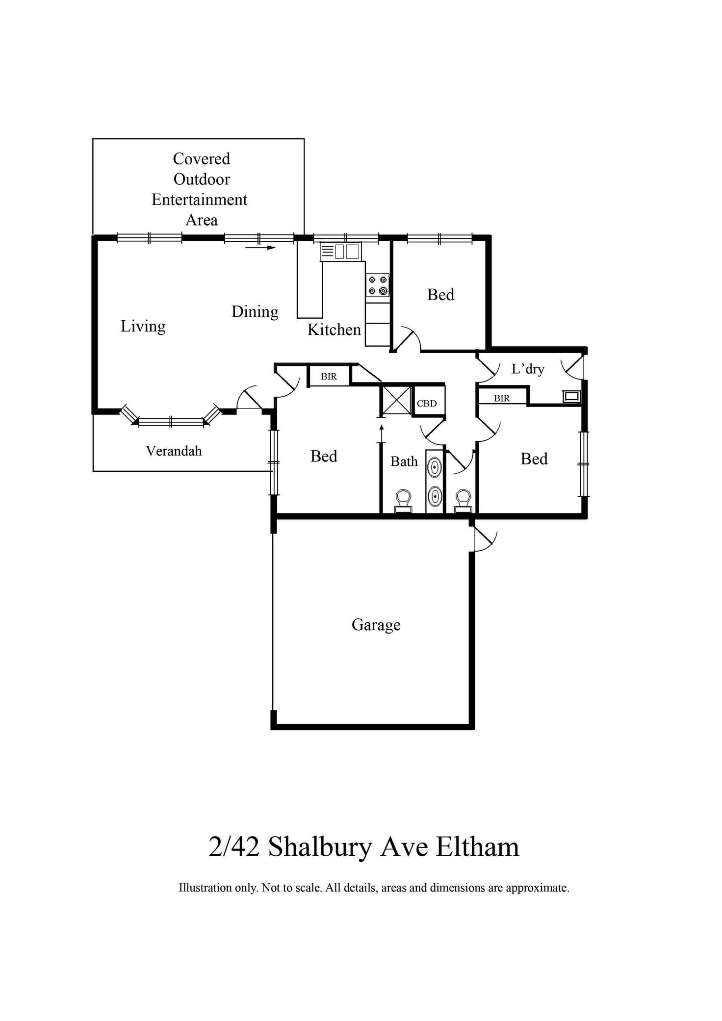 Floorplan of Homely unit listing, 2/42 Shalbury Avenue, Eltham VIC 3095