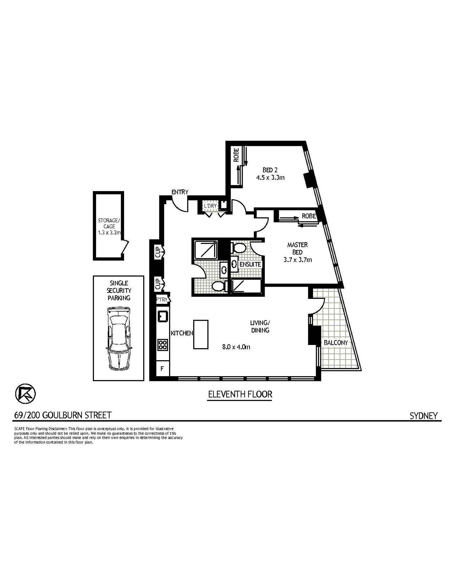Floorplan of Homely apartment listing, 69/200 Goulburn Street, Surry Hills NSW 2010