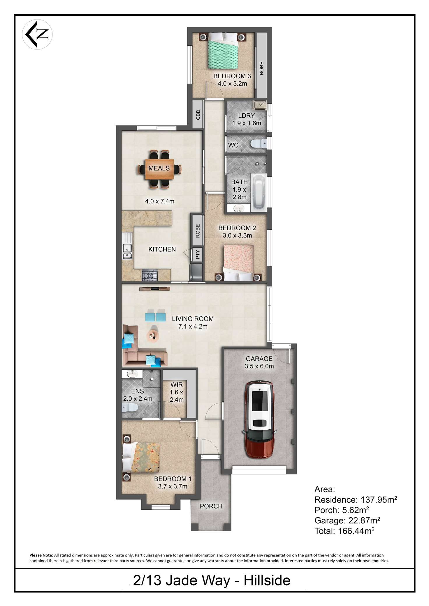 Floorplan of Homely unit listing, 2/13 Jade Way, Hillside VIC 3037
