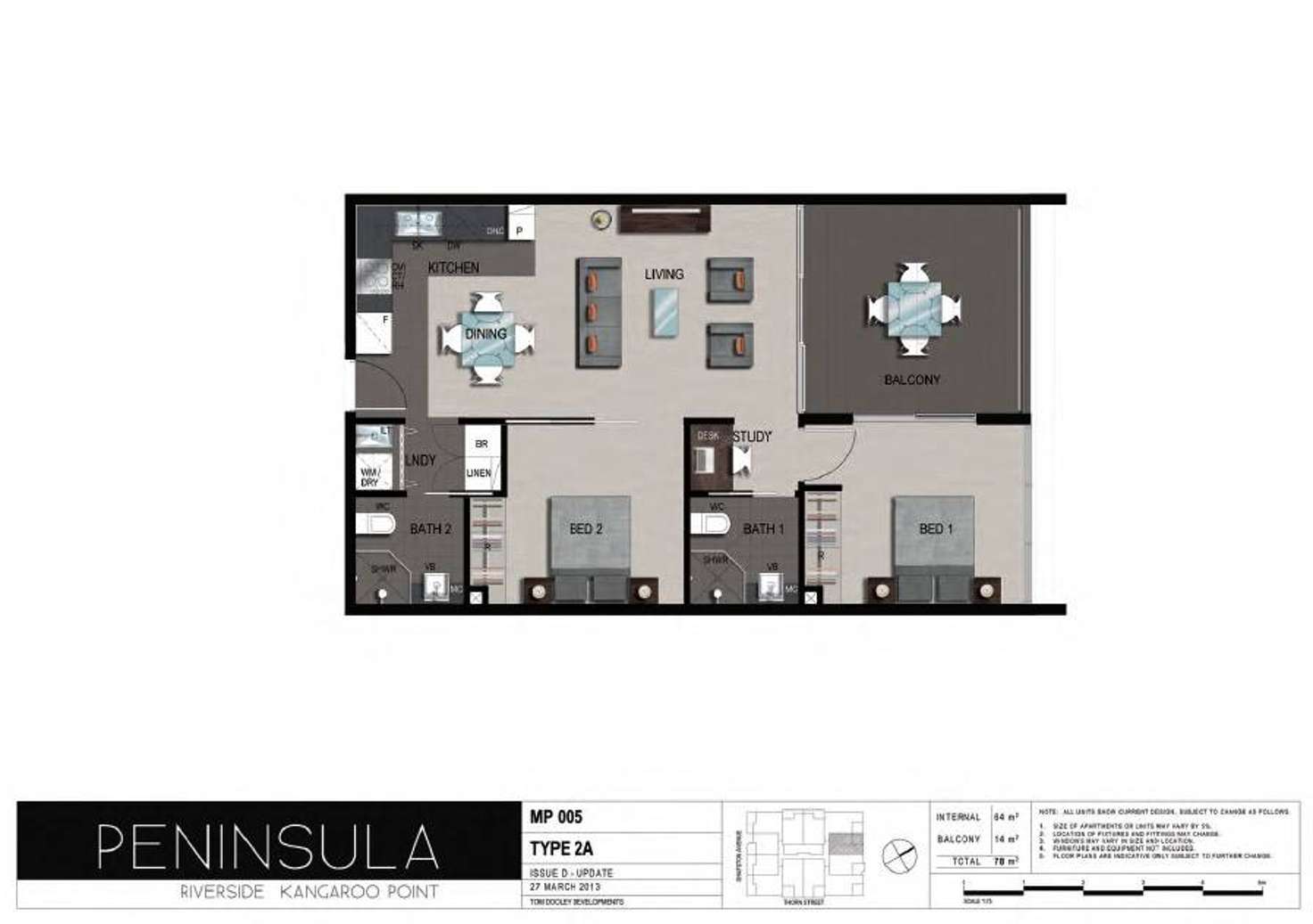 Floorplan of Homely apartment listing, 1408/18 Thorn Street, Kangaroo Point QLD 4169