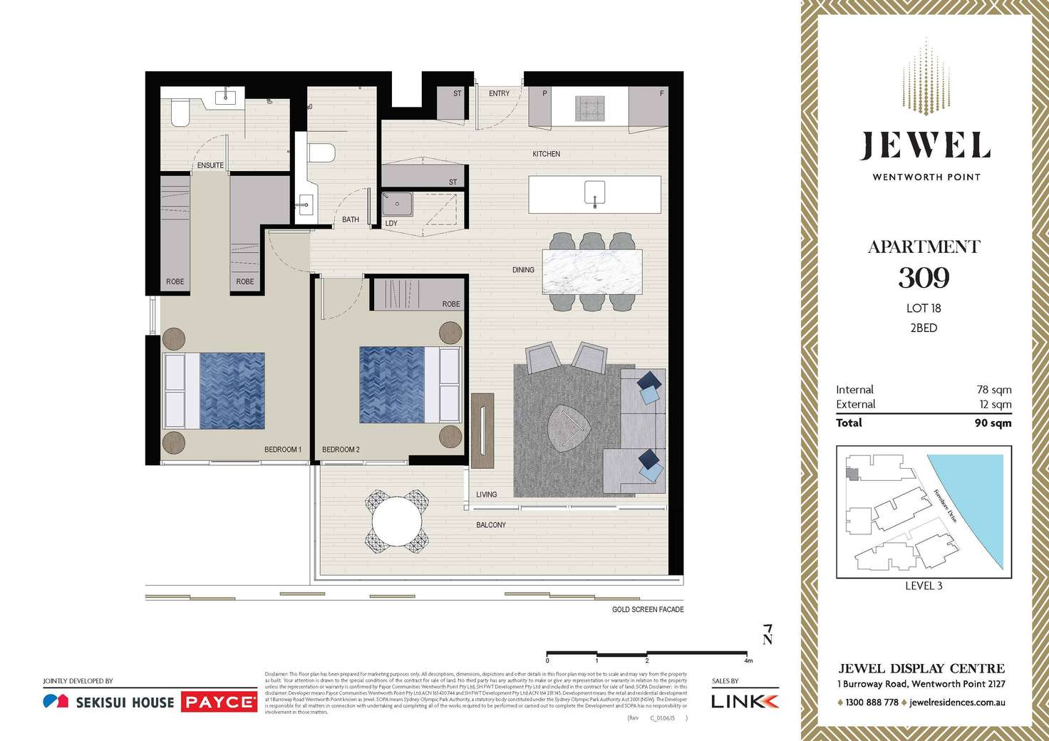 Floorplan of Homely apartment listing, A309/1 Burroway Road, Wentworth Point NSW 2127