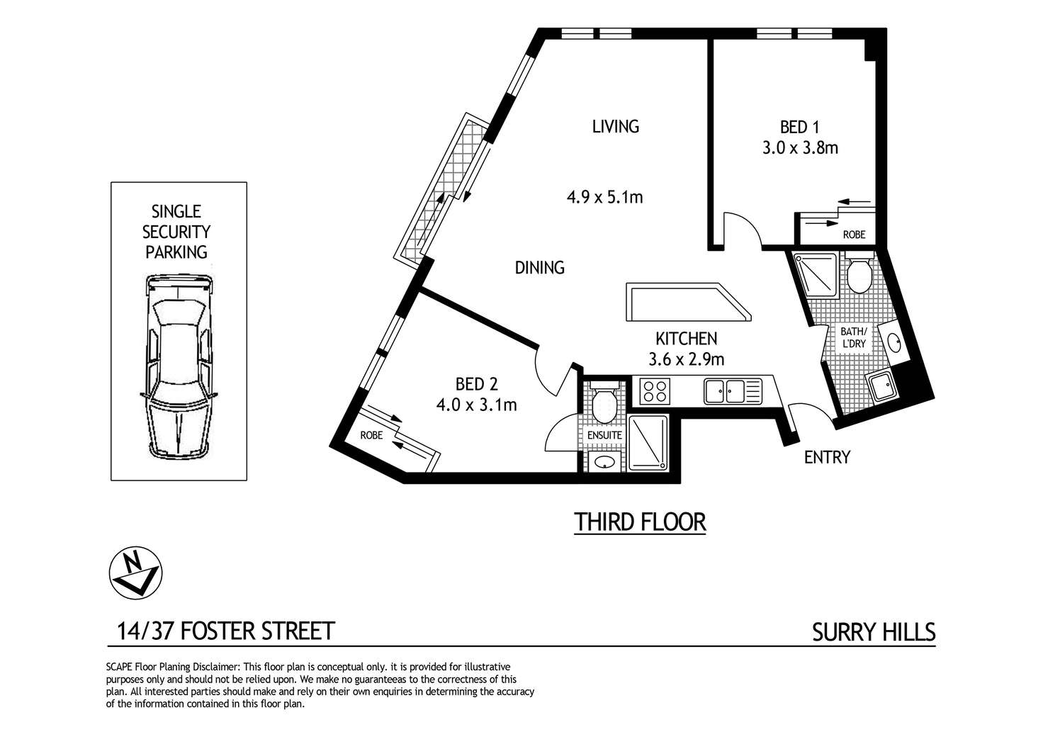 Floorplan of Homely apartment listing, 14/37 Foster Street, Surry Hills NSW 2010
