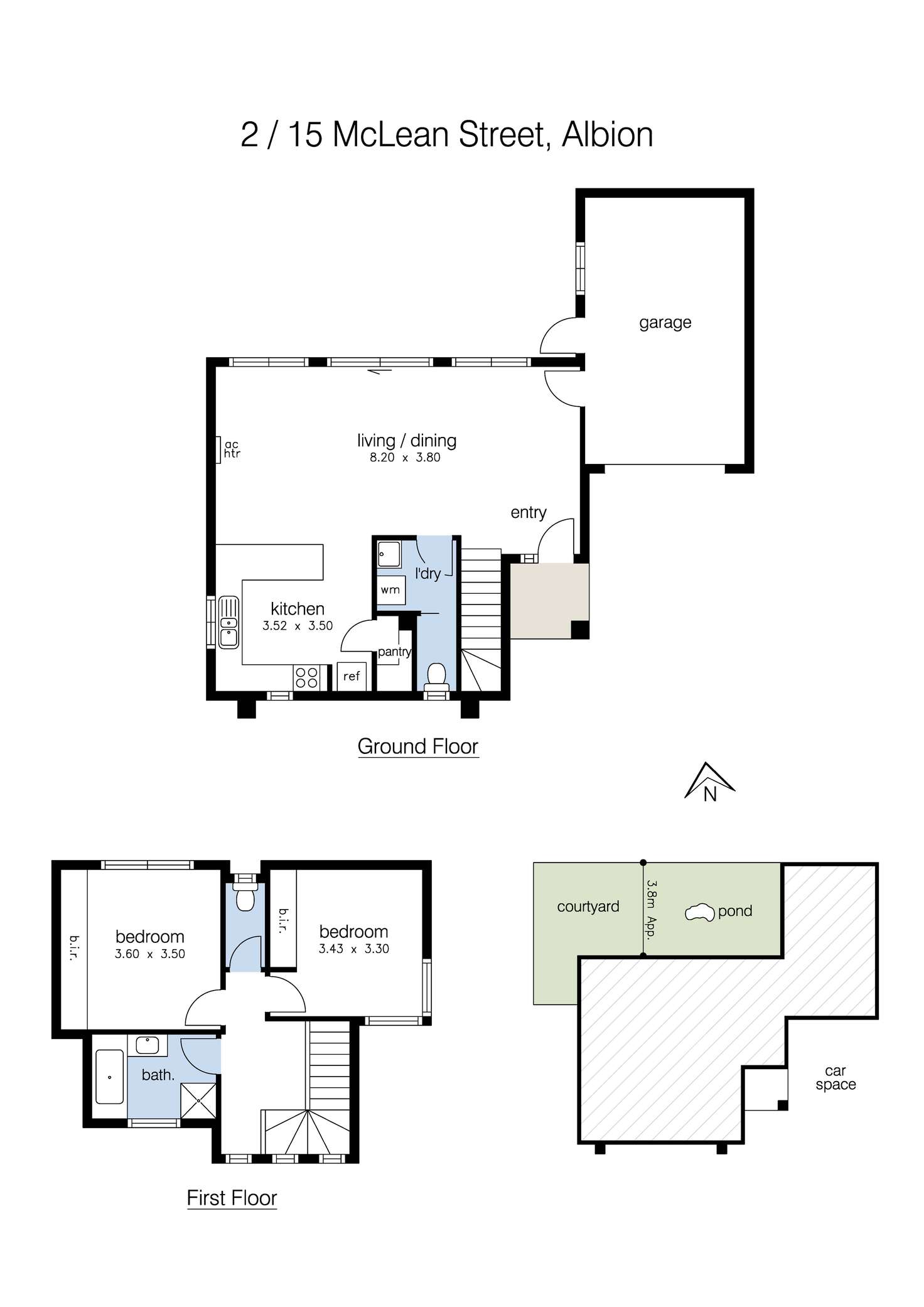 Floorplan of Homely townhouse listing, 2/15 McLean Street, Albion VIC 3020