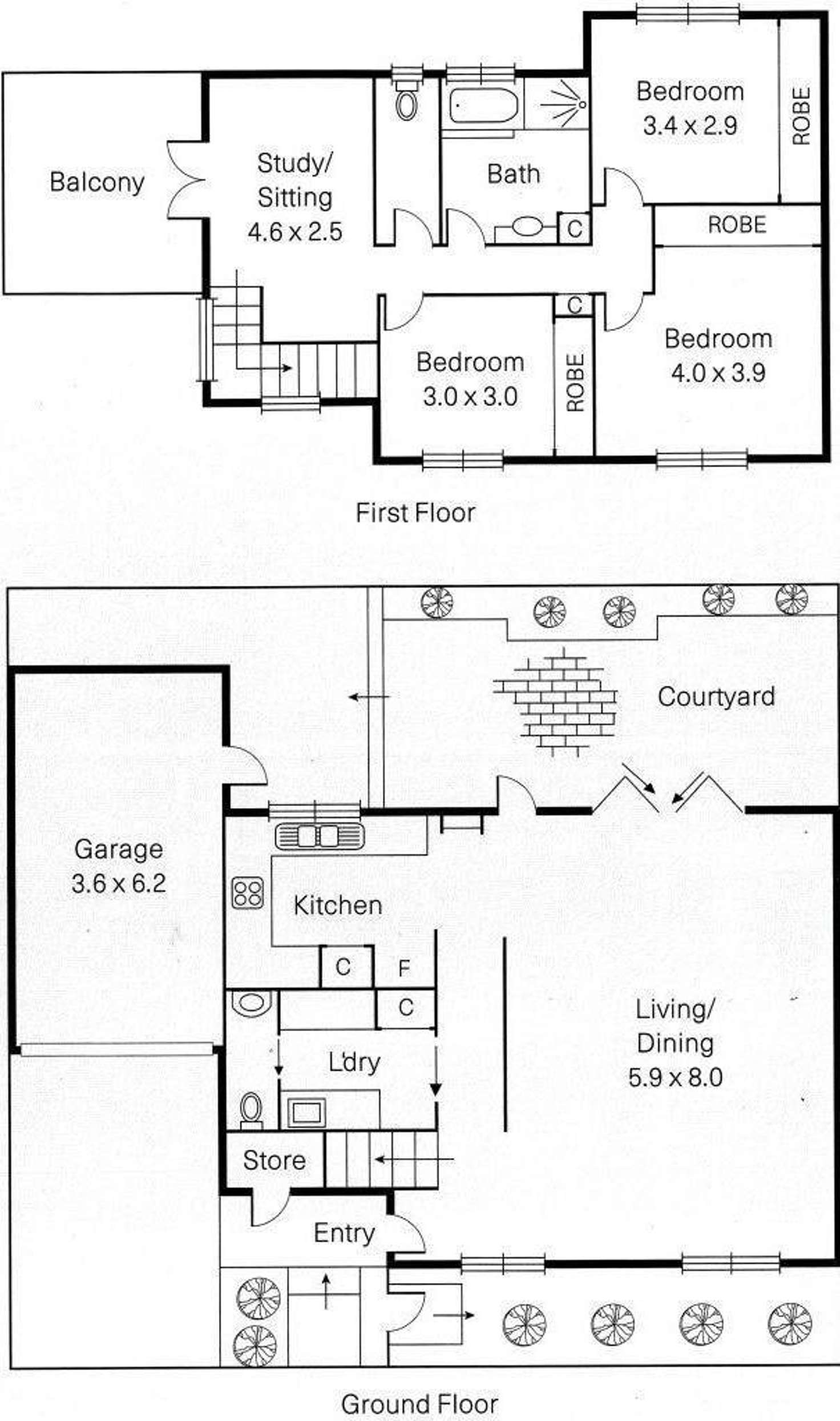 Floorplan of Homely house listing, 95 Elphin Street, Newport VIC 3015