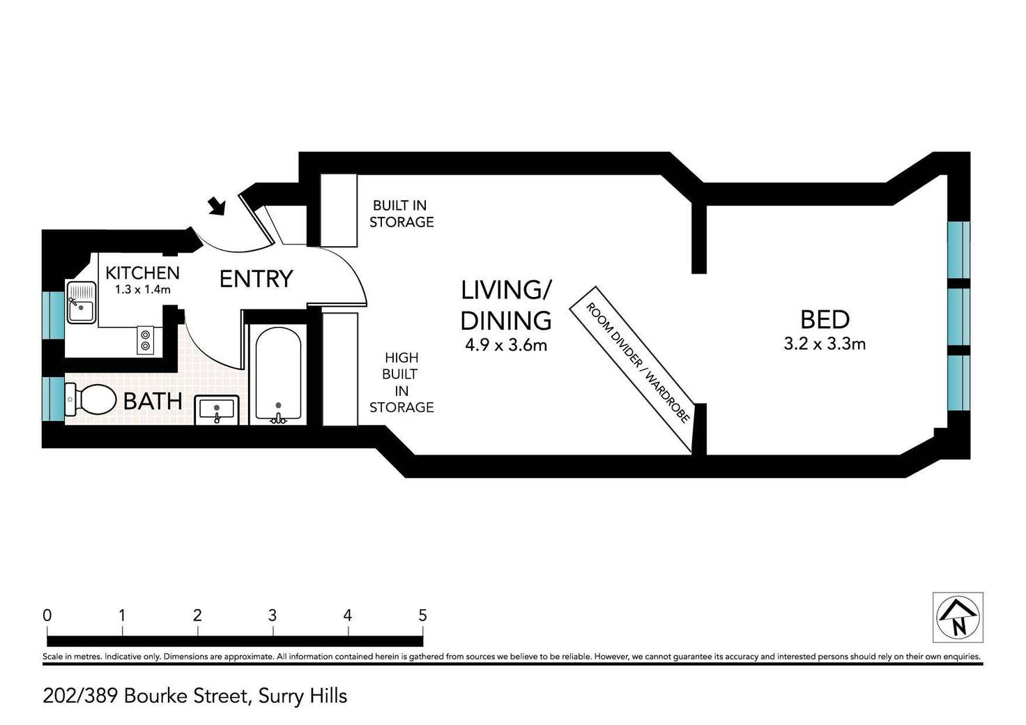 Floorplan of Homely apartment listing, 202/389 Bourke Street, Surry Hills NSW 2010