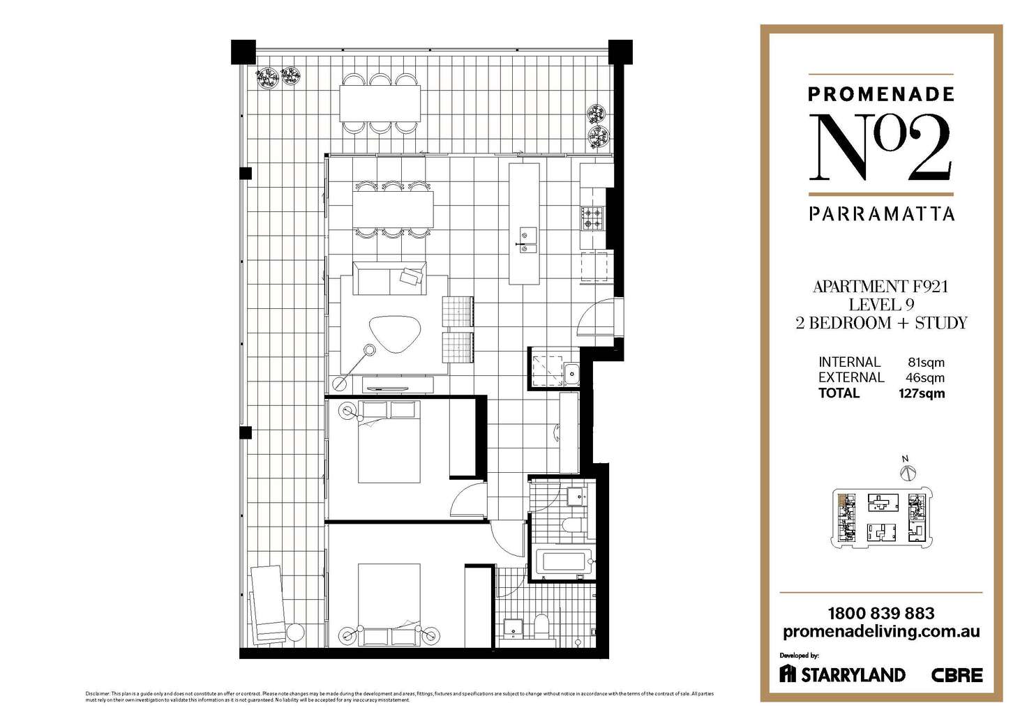 Floorplan of Homely apartment listing, F921/1 Broughton Street, Parramatta NSW 2150