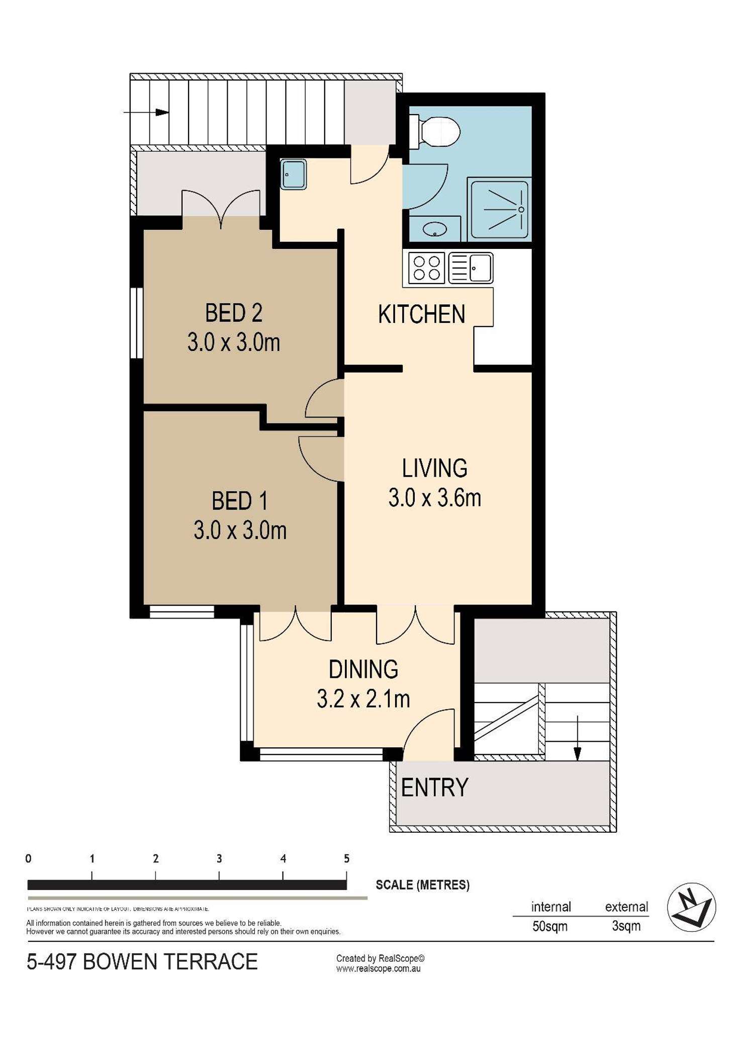 Floorplan of Homely apartment listing, 5/497 Bowen Terrace, New Farm QLD 4005