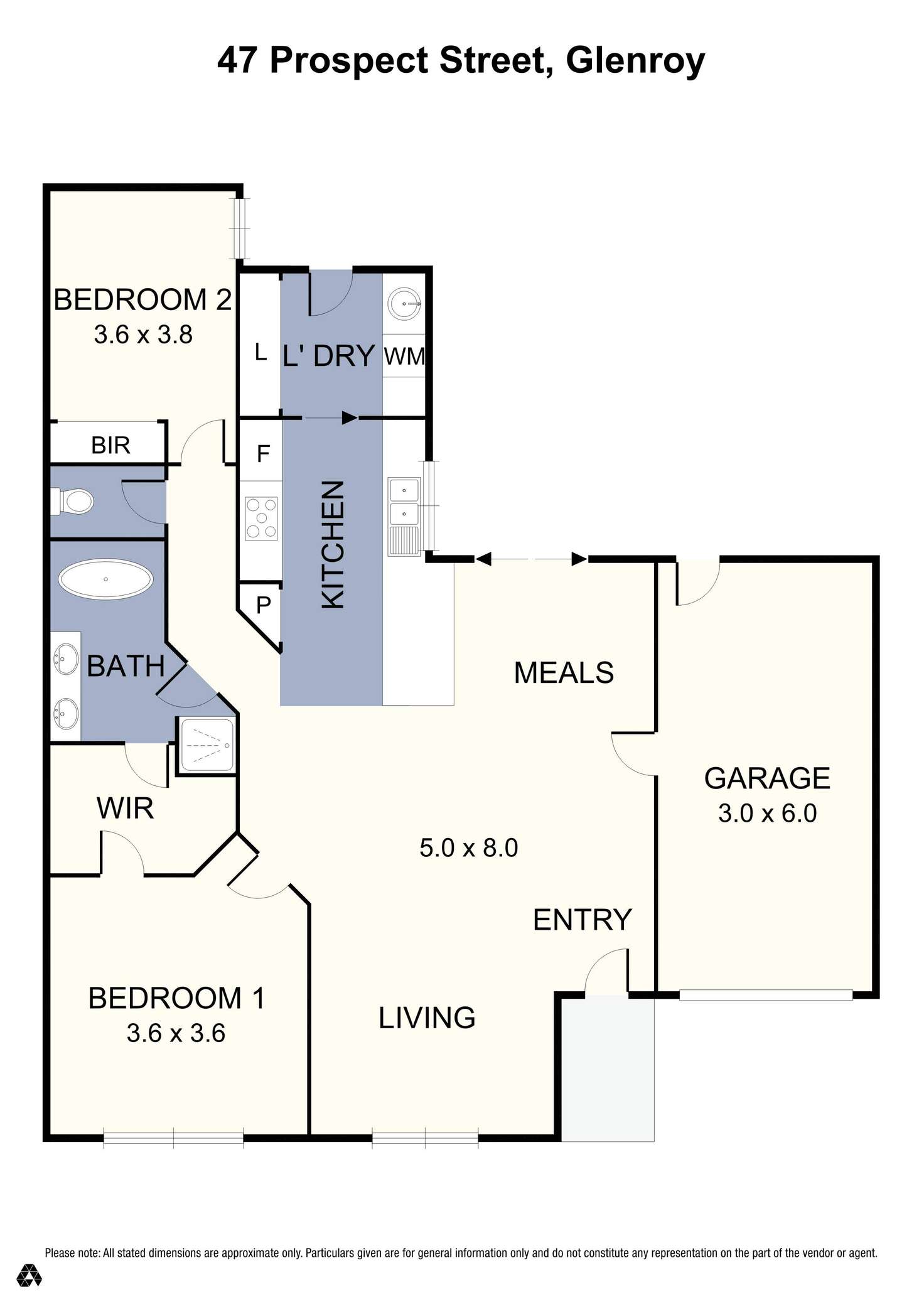 Floorplan of Homely unit listing, 47 Prospect Street, Glenroy VIC 3046