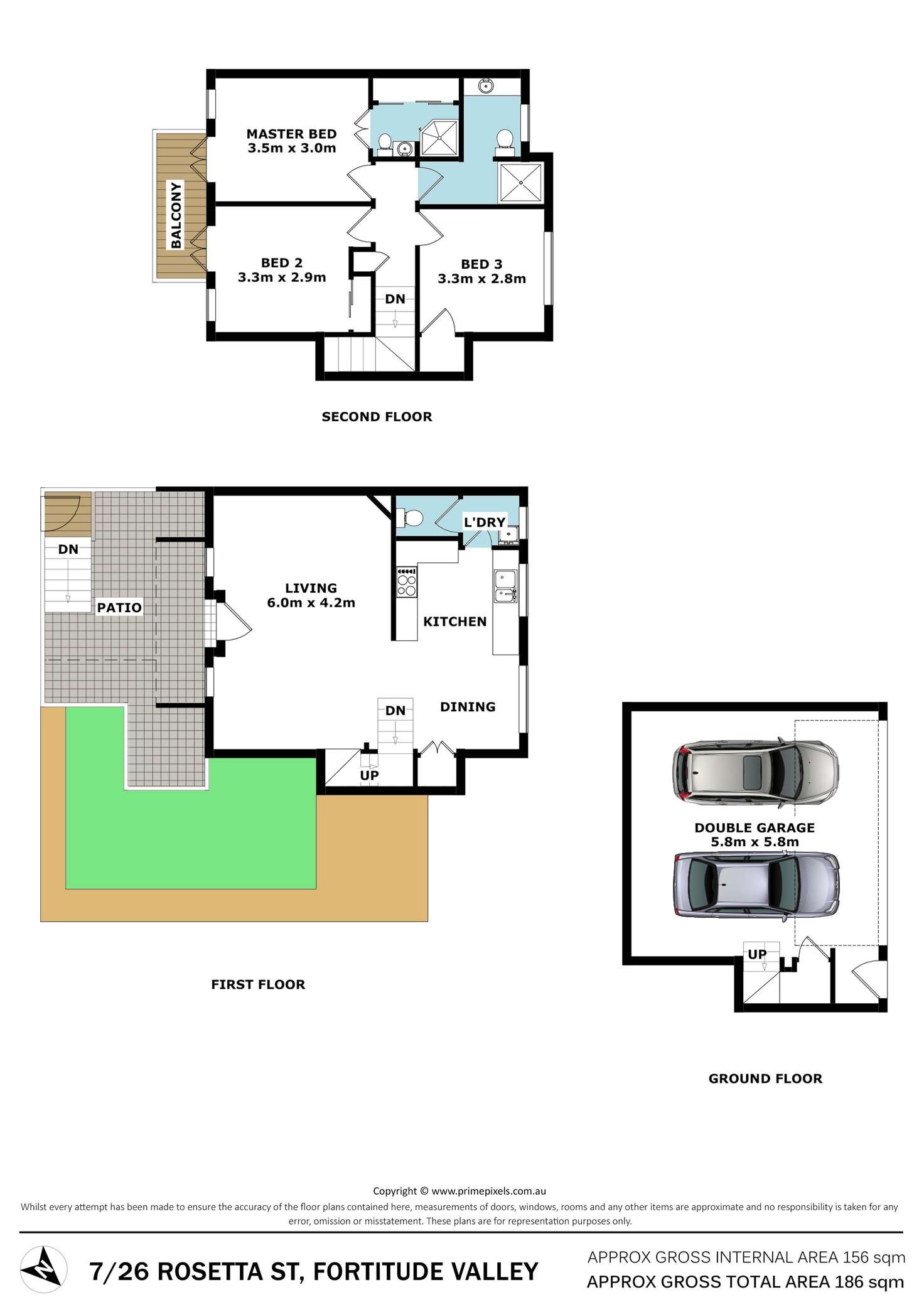 Floorplan of Homely townhouse listing, 7/26 Rosetta Street, Fortitude Valley QLD 4006