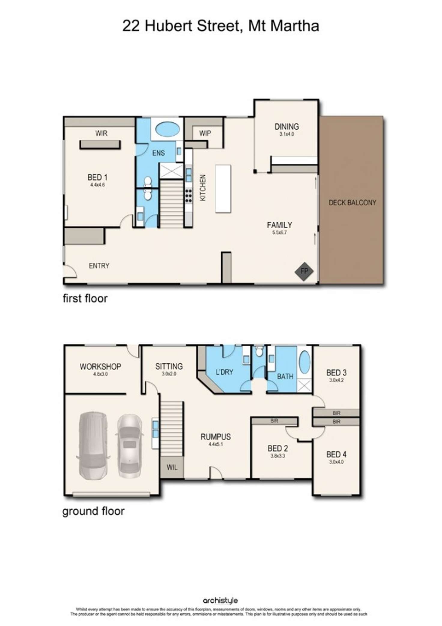 Floorplan of Homely house listing, 22 Hubert Street, Mount Martha VIC 3934
