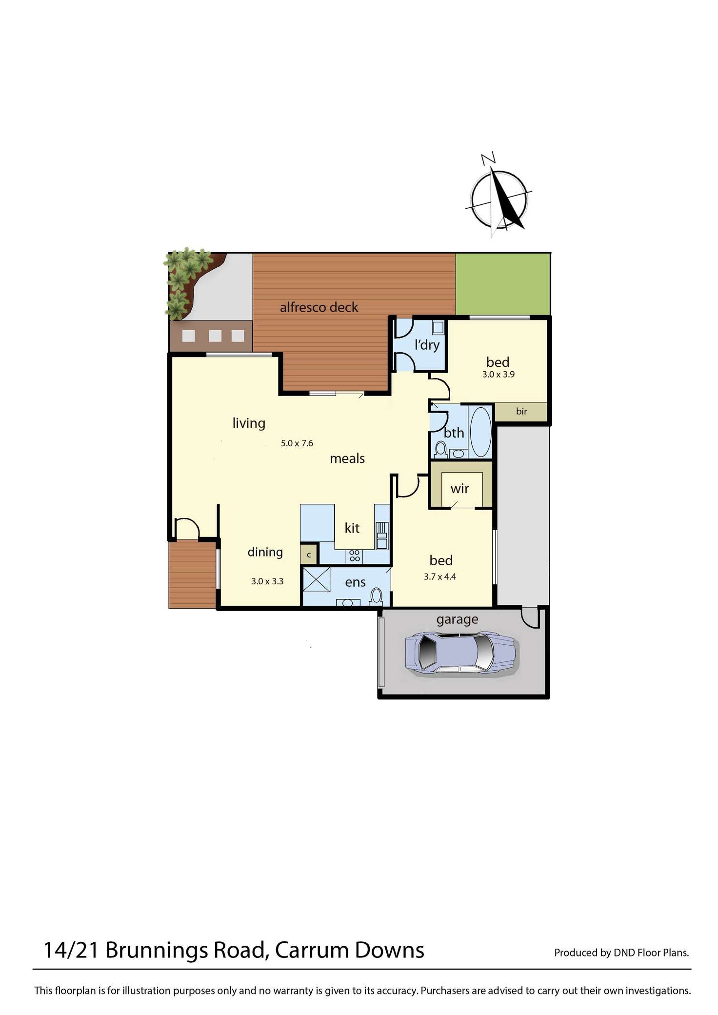 Floorplan of Homely unit listing, 14/21 Brunnings Road, Carrum Downs VIC 3201