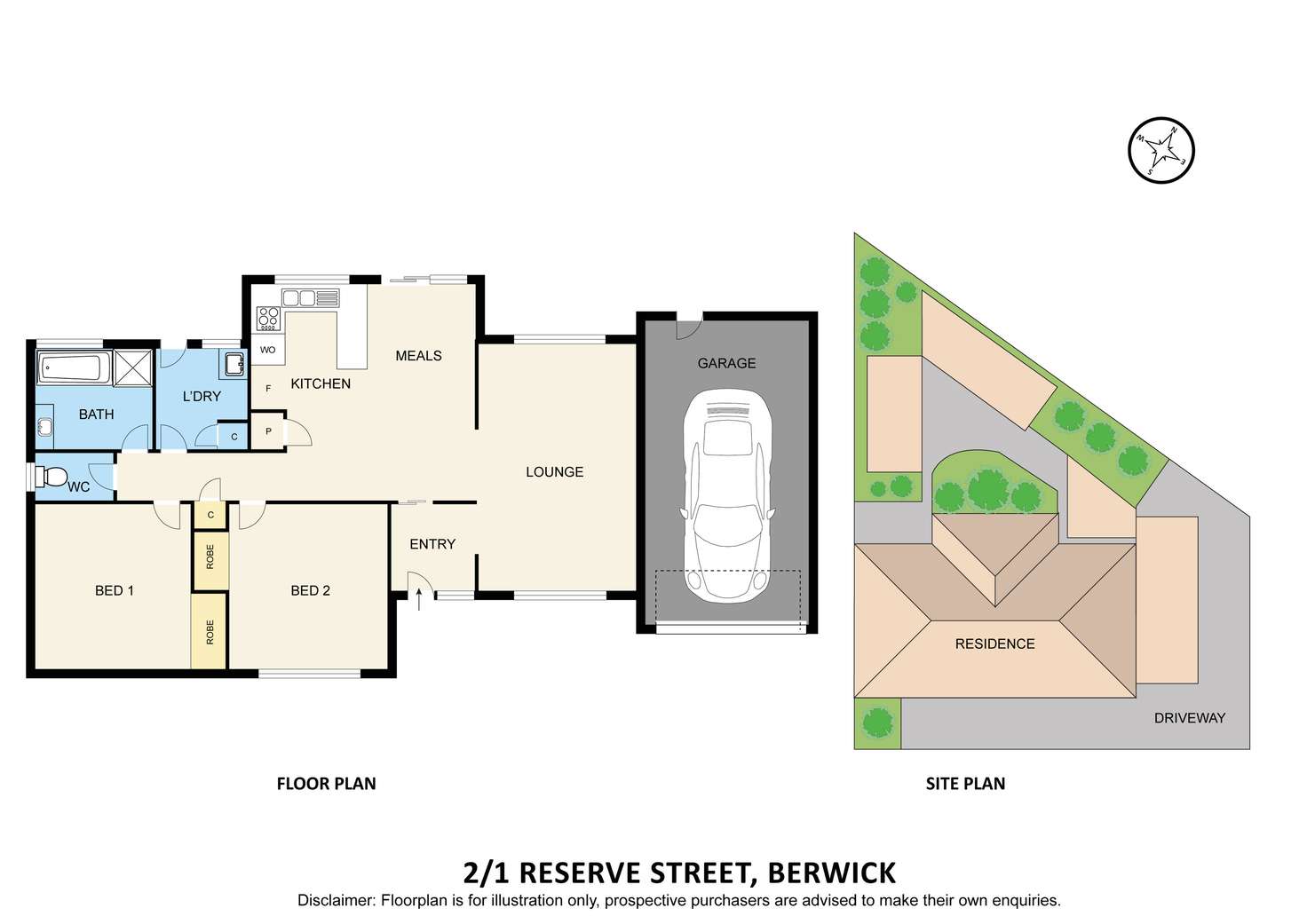 Floorplan of Homely unit listing, 2/1-3 Reserve Street, Berwick VIC 3806