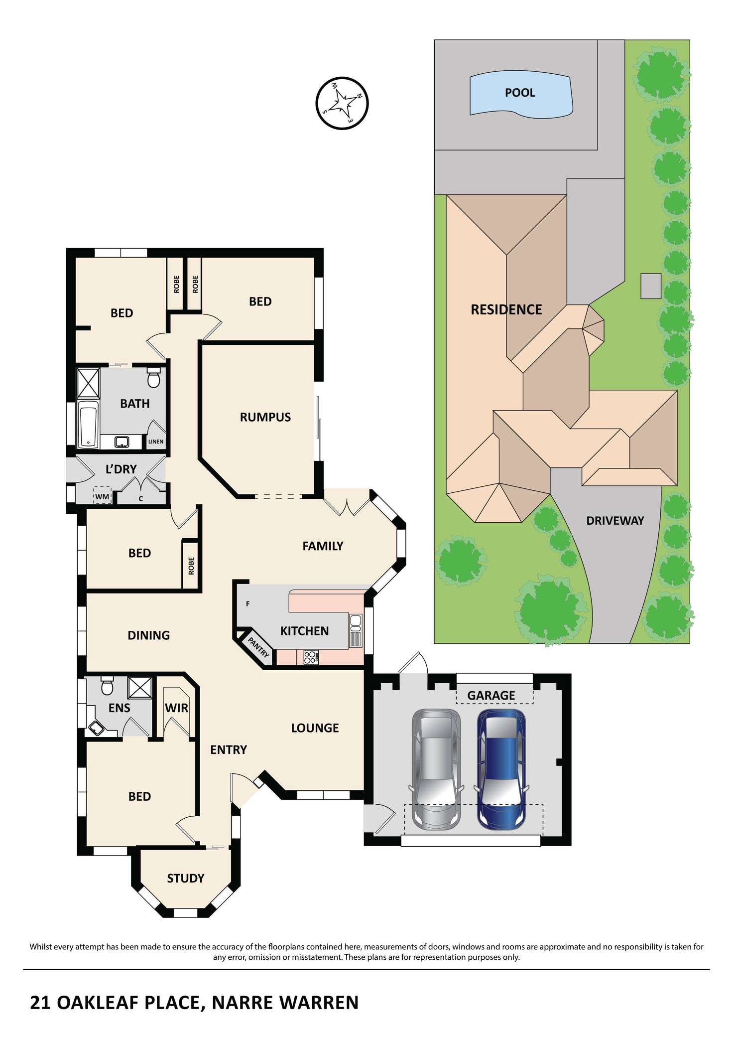 Floorplan of Homely house listing, 21 Oakleaf Place, Narre Warren South VIC 3805