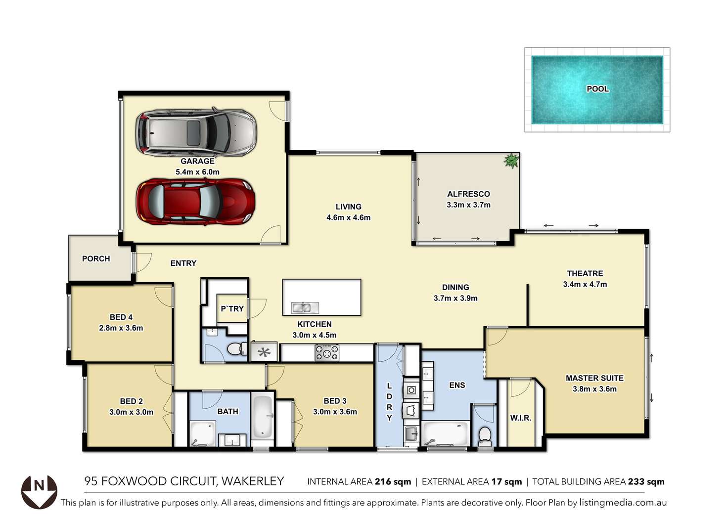 Floorplan of Homely house listing, 95 Foxwood Circuit, Wakerley QLD 4154