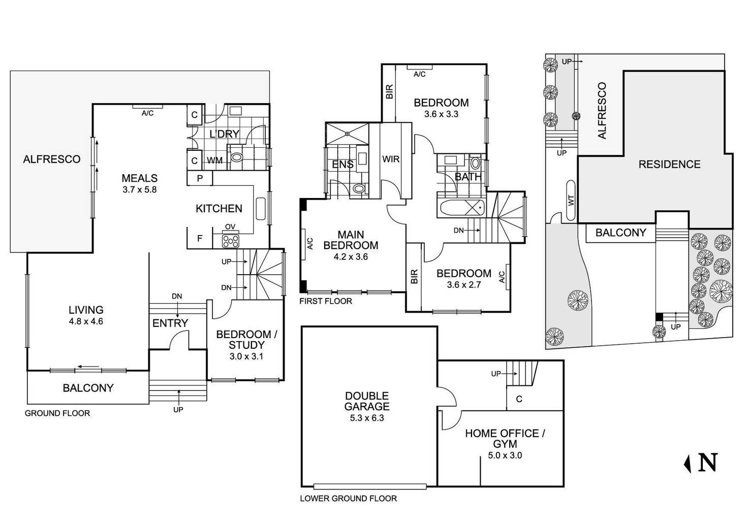 Floorplan of Homely townhouse listing, 1/6 Waratah Drive, Templestowe Lower VIC 3107