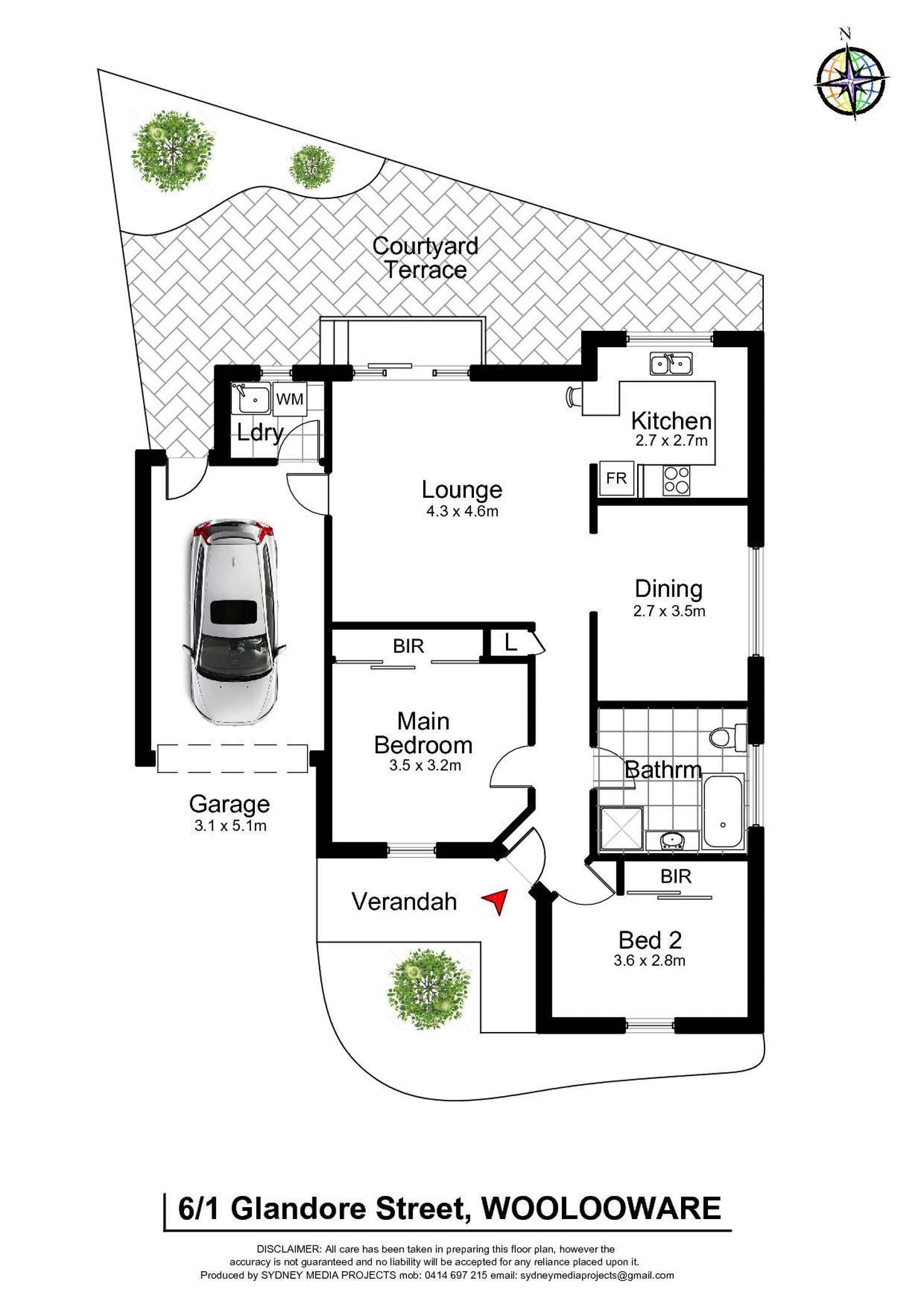 Floorplan of Homely villa listing, 6/1 Glandore Street, Woolooware NSW 2230