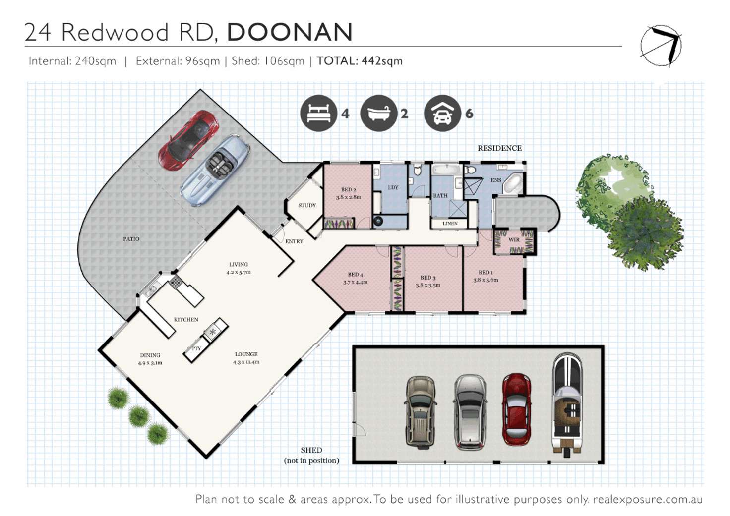 Floorplan of Homely acreageSemiRural listing, 24 Redwood Road, Doonan QLD 4562