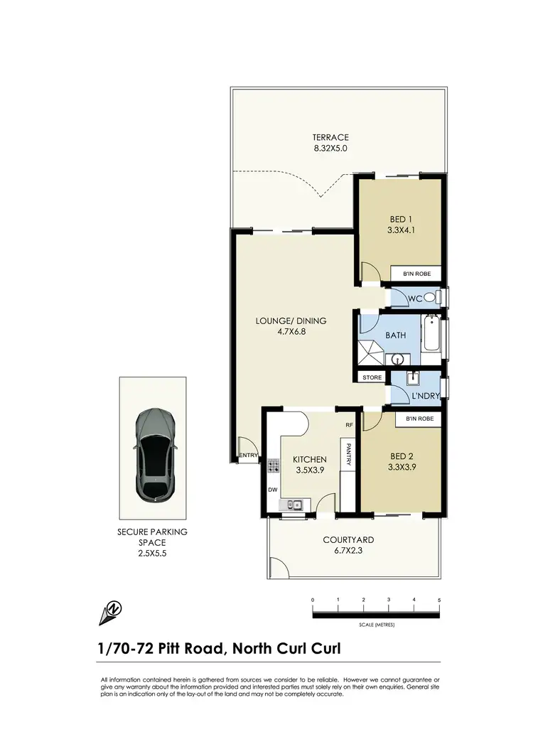 Floorplan of Homely apartment listing, 1/70-72 Pitt Road, North Curl Curl NSW 2099