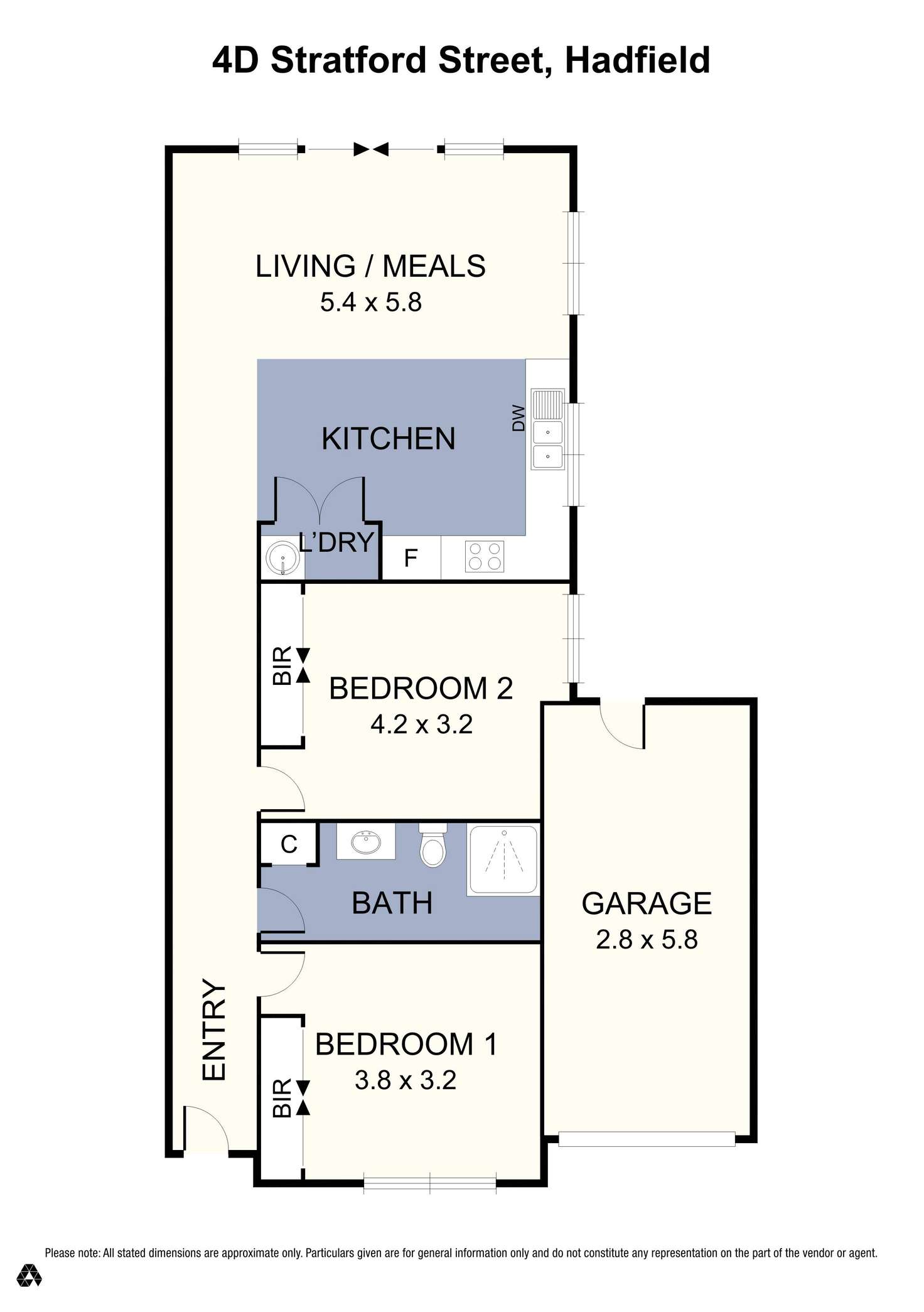 Floorplan of Homely unit listing, 4D Stratford Street, Hadfield VIC 3046