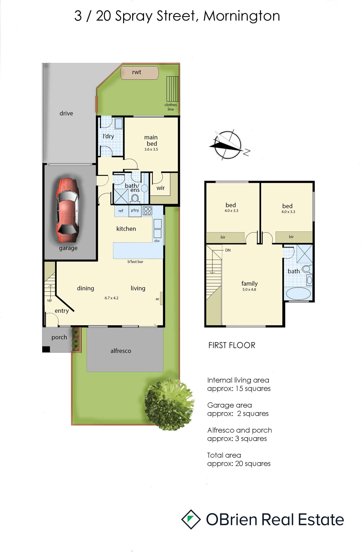 Floorplan of Homely townhouse listing, 3/20 Spray Street, Mornington VIC 3931