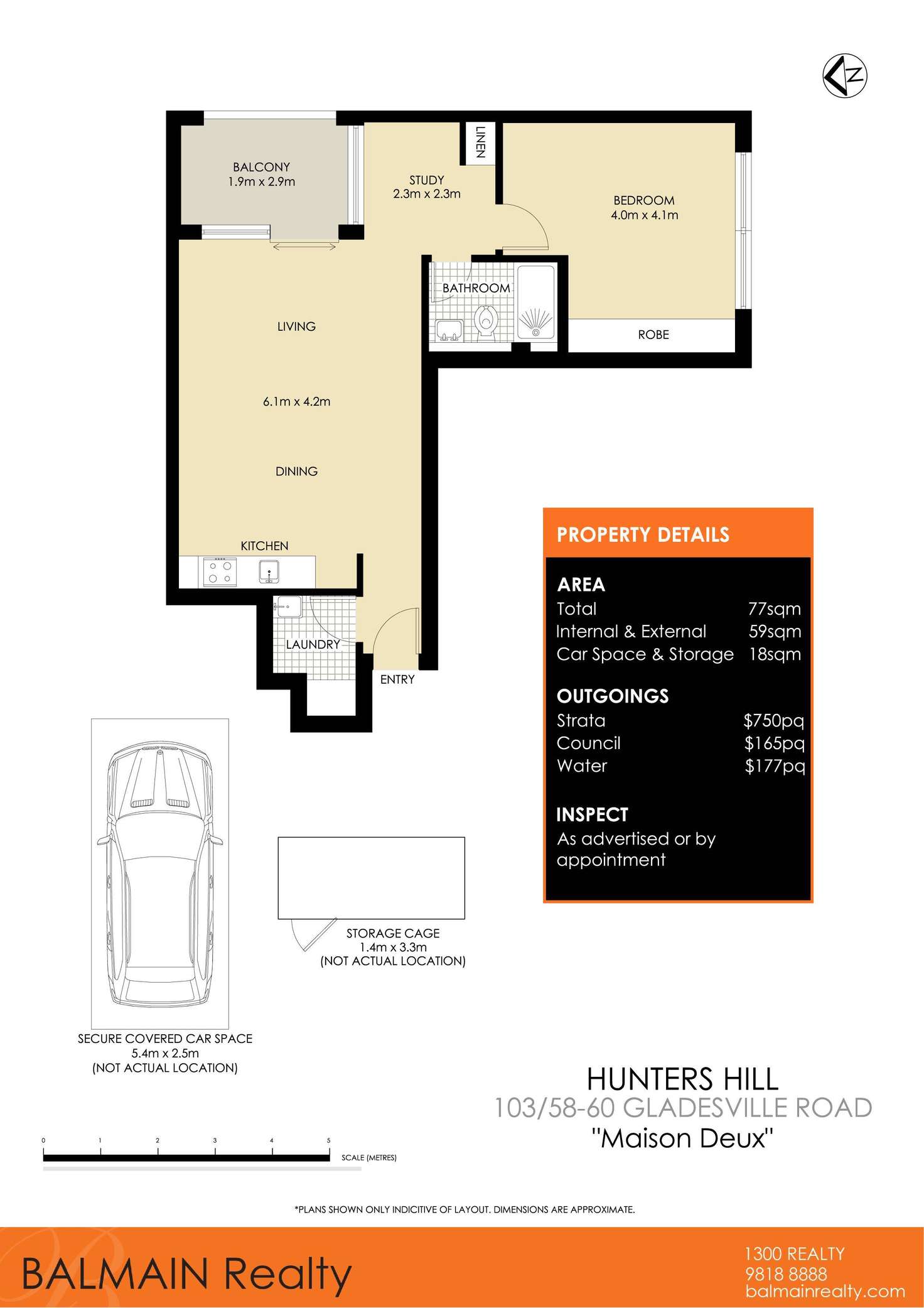Floorplan of Homely apartment listing, 103/58-60 Gladesville Road, Hunters Hill NSW 2110