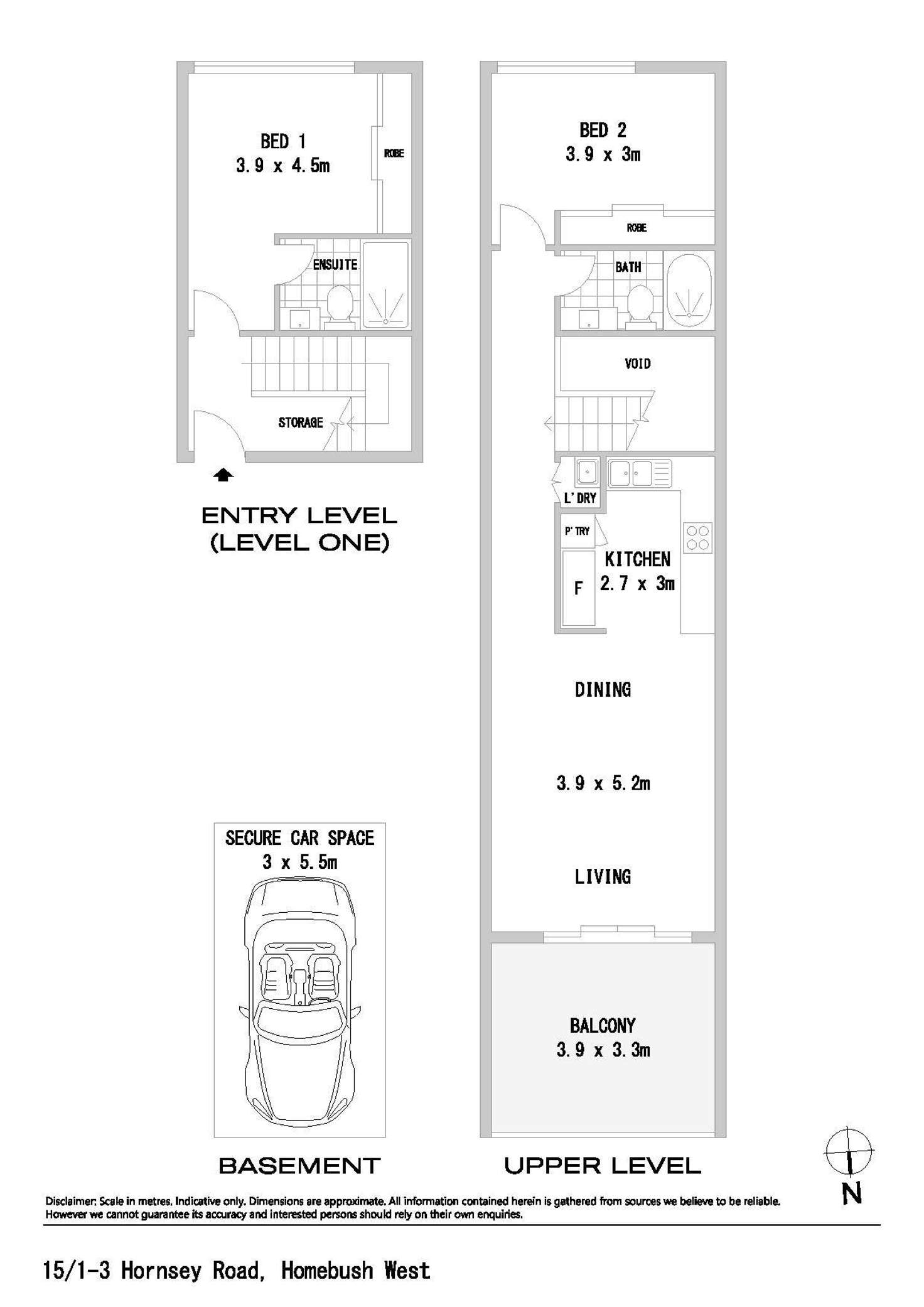 Floorplan of Homely apartment listing, 15/1-3 Hornsey Road, Homebush West NSW 2140