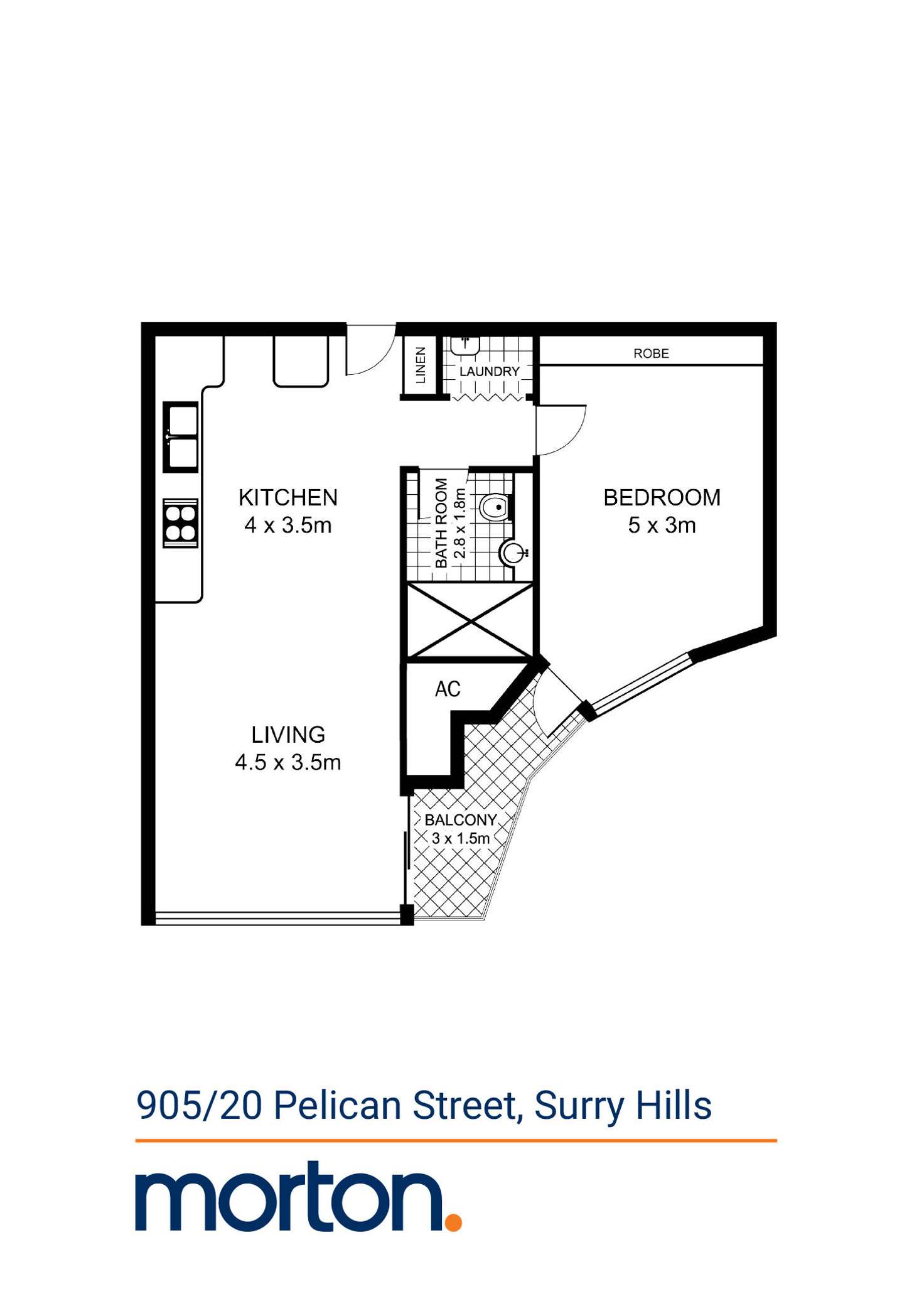 Floorplan of Homely apartment listing, 905/20 Pelican Street, Surry Hills NSW 2010
