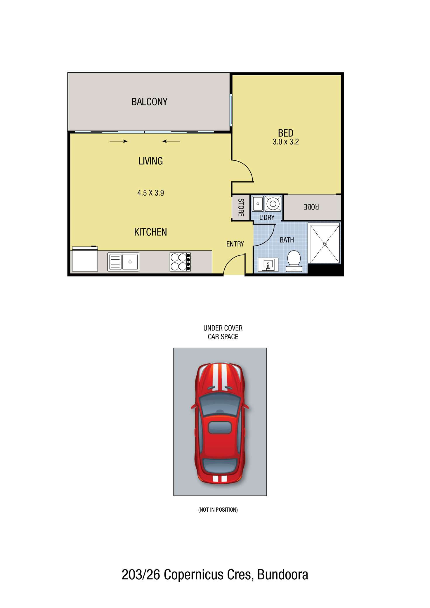 Floorplan of Homely apartment listing, 203/26 Copernicus Crescent, Bundoora VIC 3083