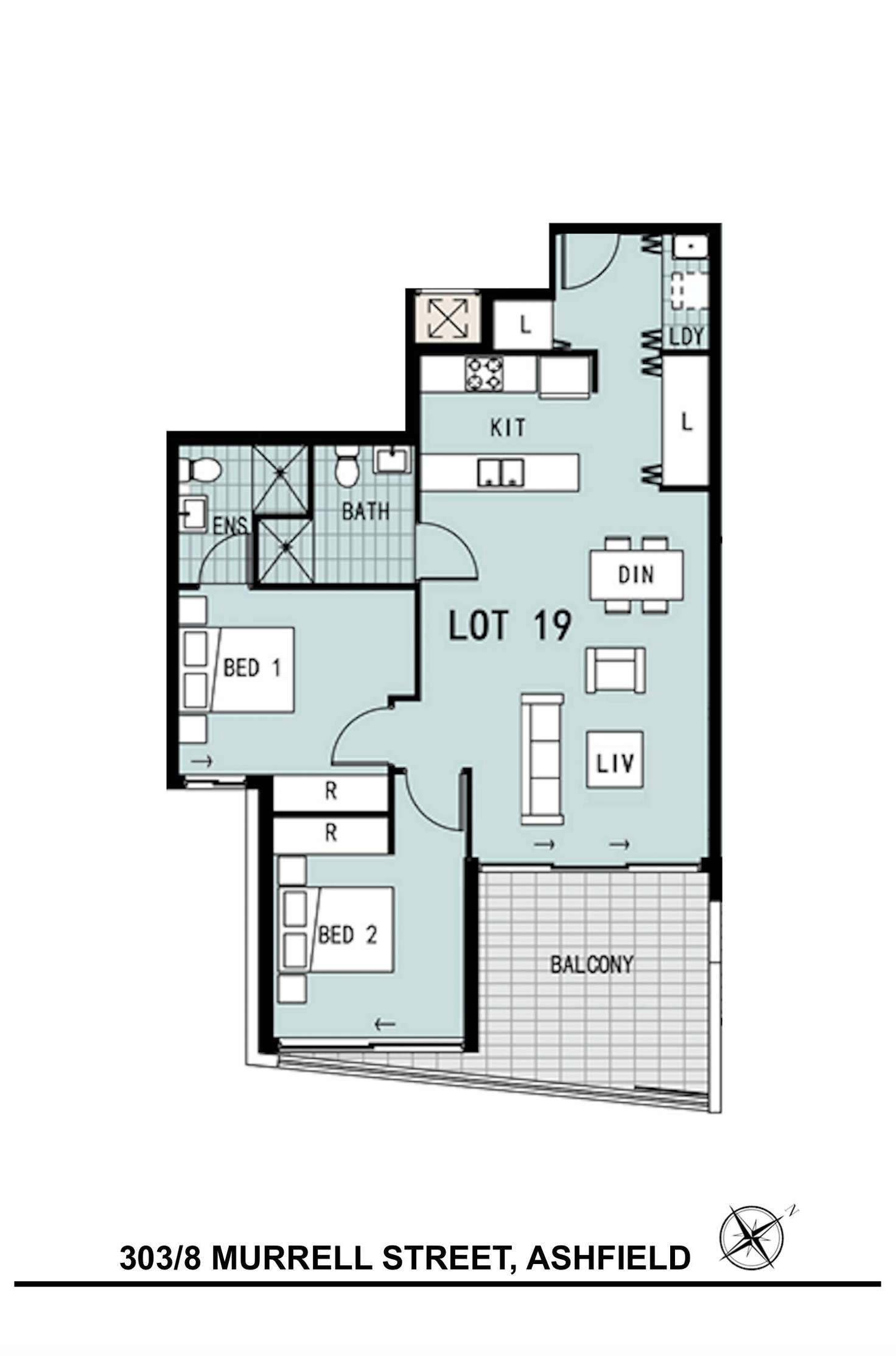 Floorplan of Homely apartment listing, 303/8 Murrell Street, Ashfield NSW 2131