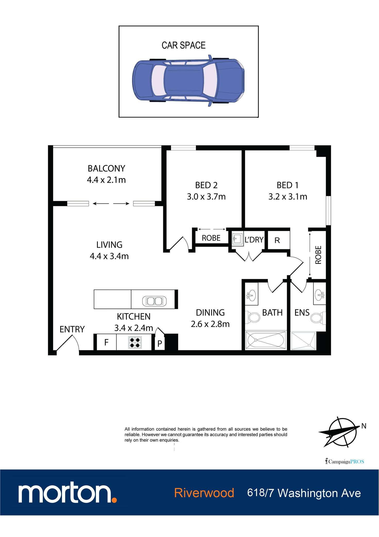 Floorplan of Homely apartment listing, 618/7 Washington Avenue, Riverwood NSW 2210