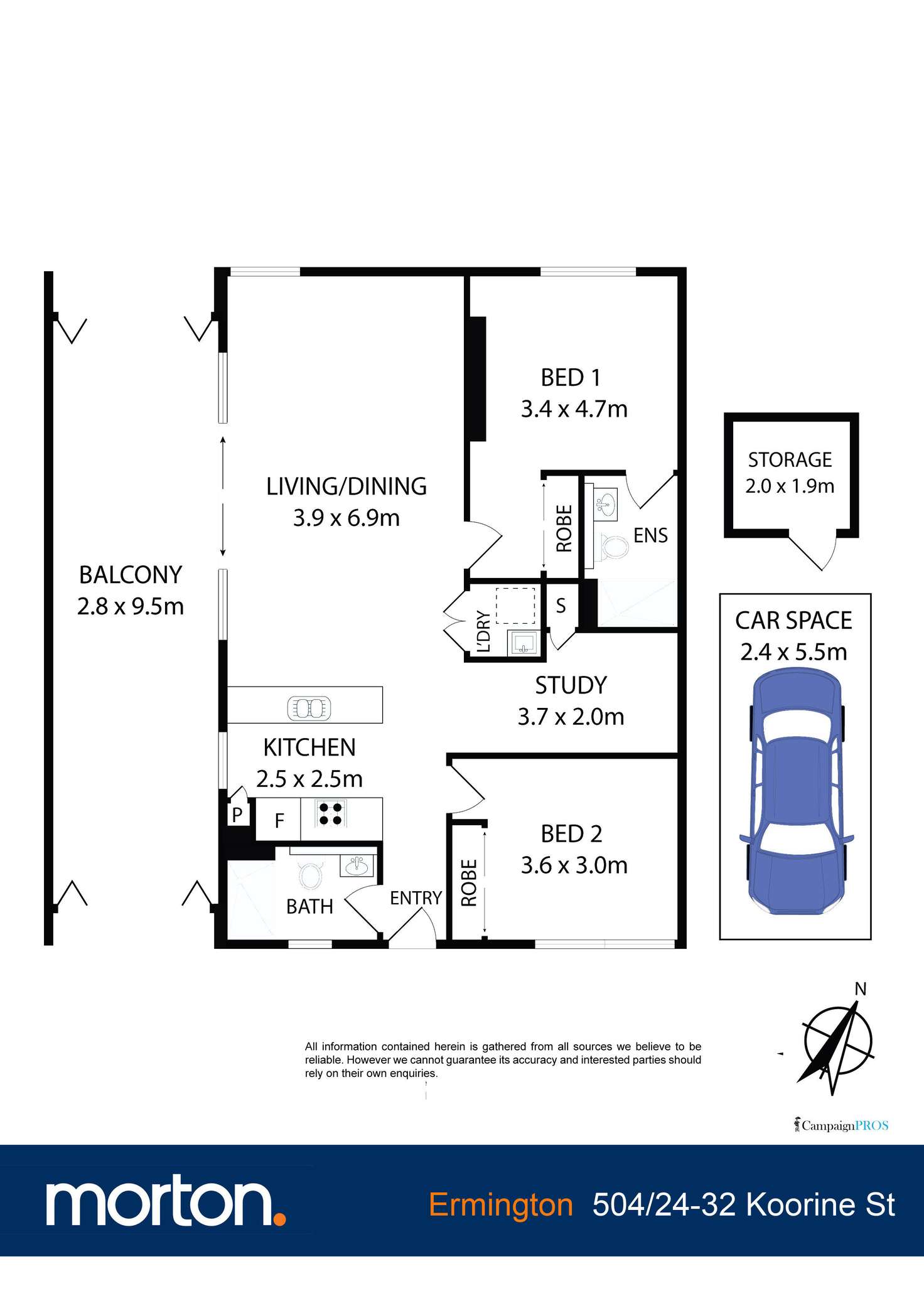 Floorplan of Homely apartment listing, 504/24-32 Koorine Street, Ermington NSW 2115