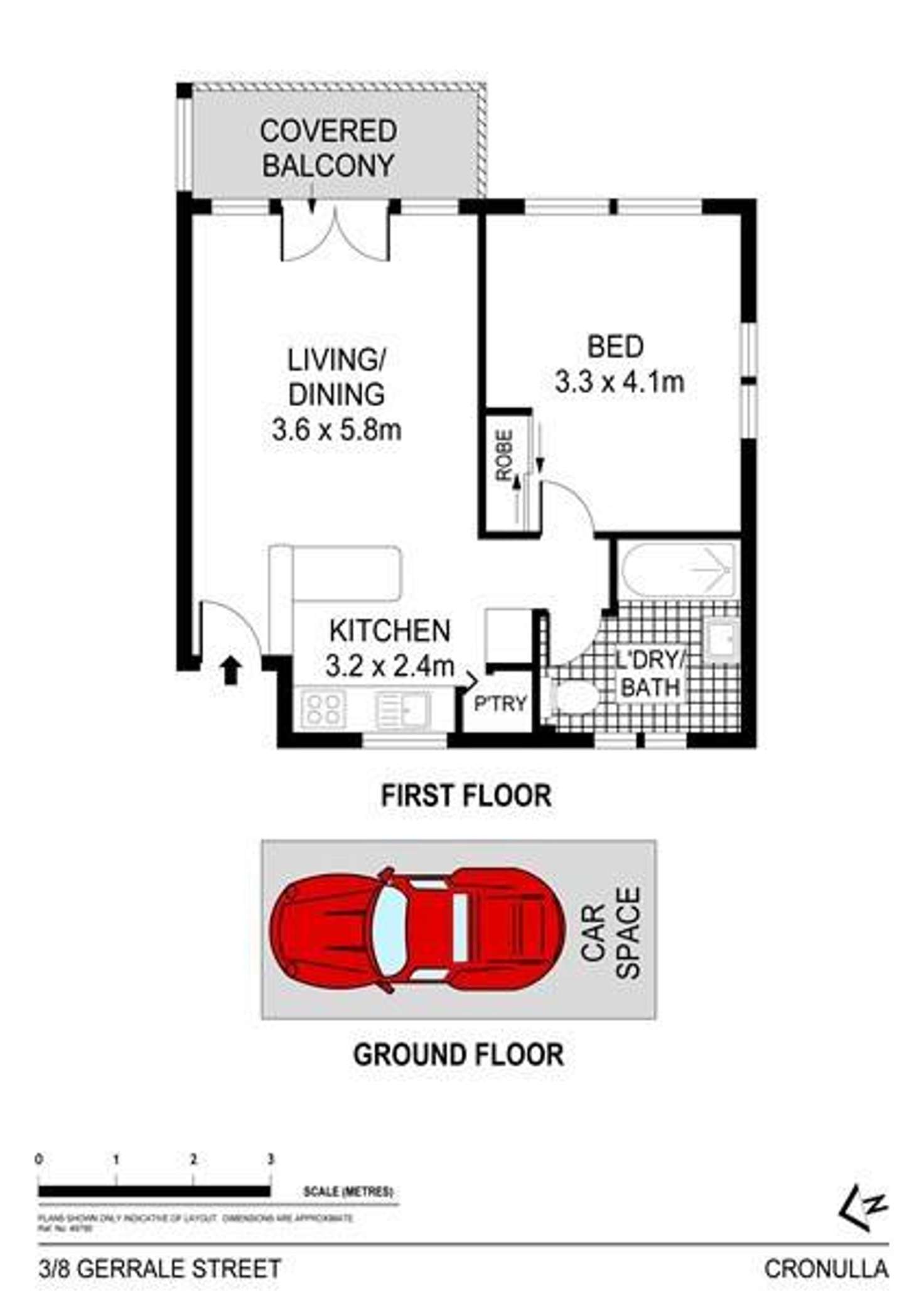 Floorplan of Homely unit listing, 3/8 Gerrale Street, Cronulla NSW 2230