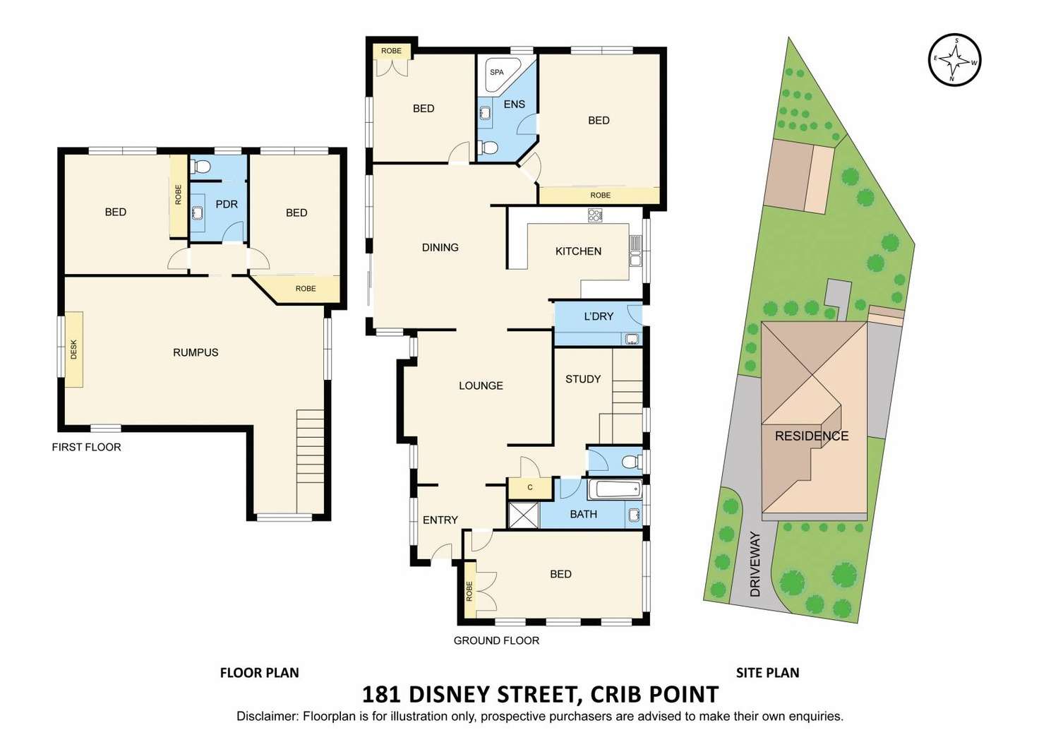 Floorplan of Homely house listing, 181 Disney Street, Crib Point VIC 3919