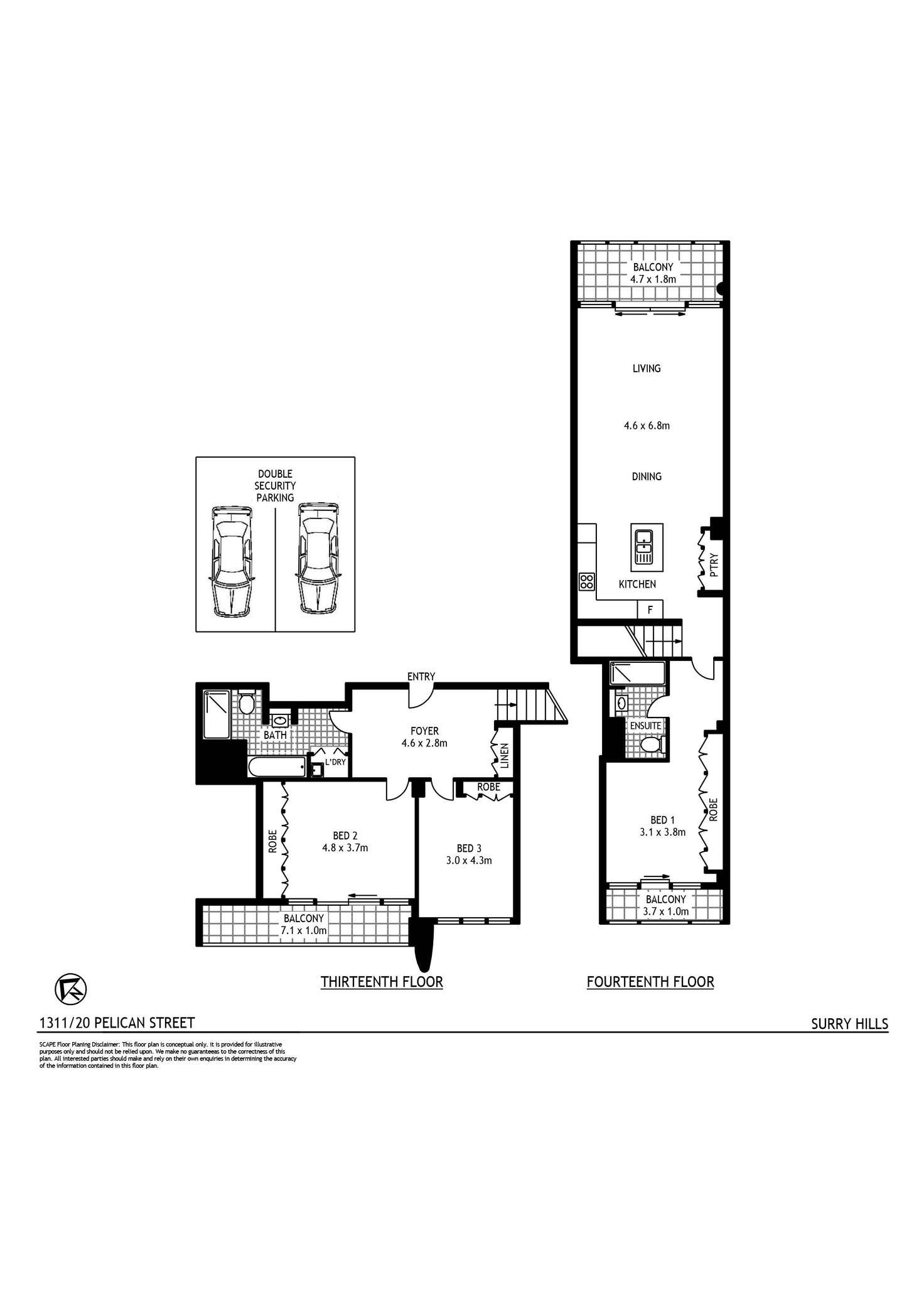 Floorplan of Homely apartment listing, 1311/20 Pelican Street, Surry Hills NSW 2010