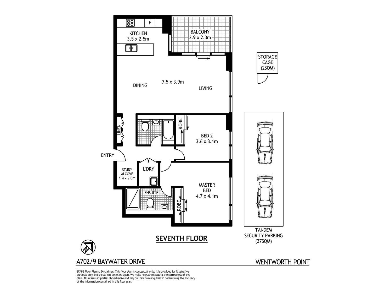 Floorplan of Homely apartment listing, A702/9 Baywater Drive, Wentworth Point NSW 2127